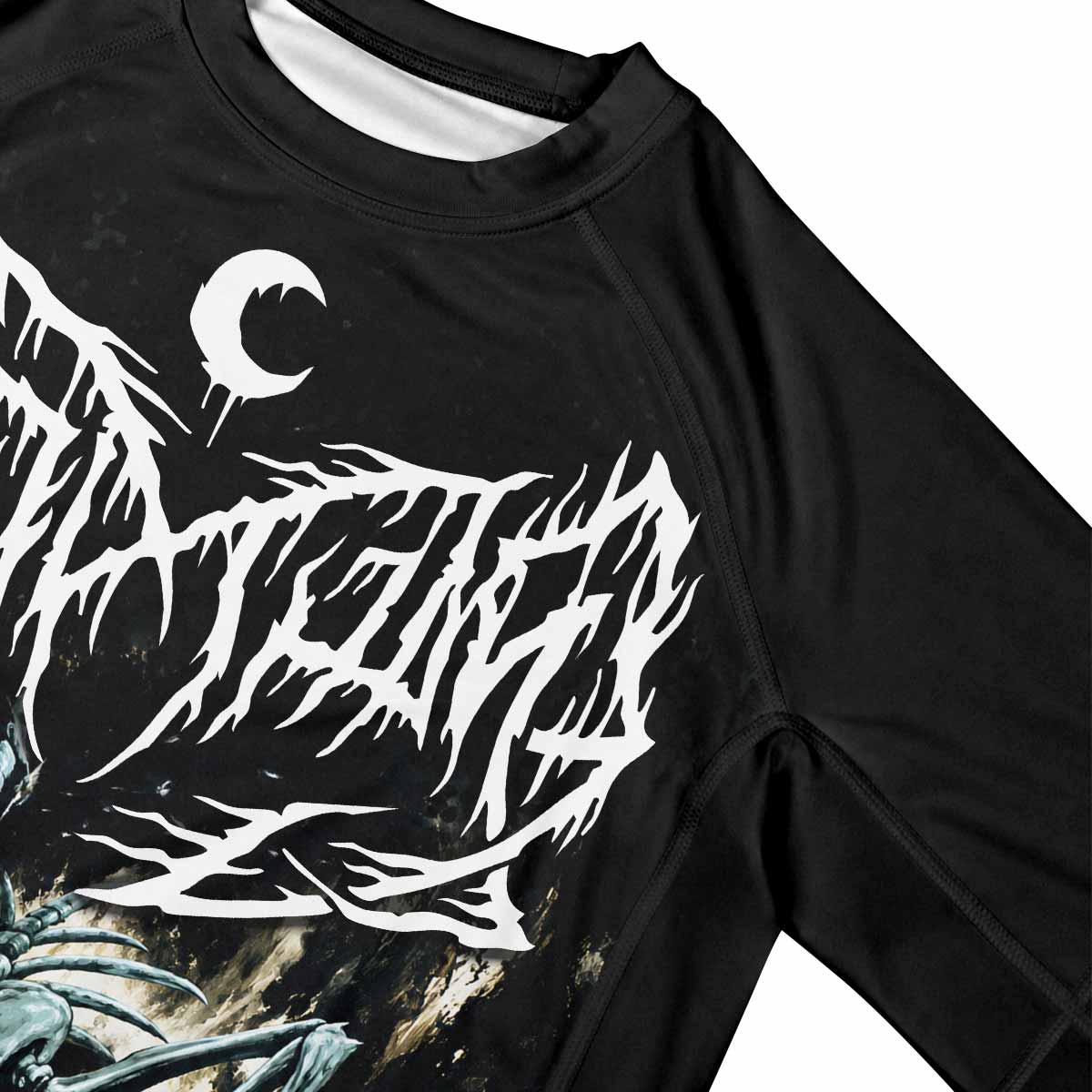 Leviathan A Silhouette in Splinters Premium Rash Guard Short Sleeve - mockup