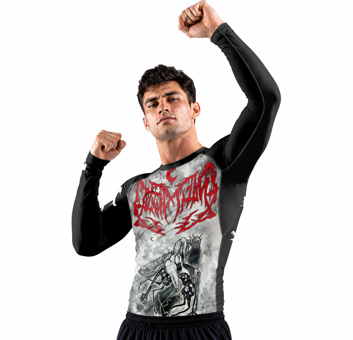 Leviathan Tentacles of Whorror Premium Rash Guard Long Sleeve - men lifestyle view