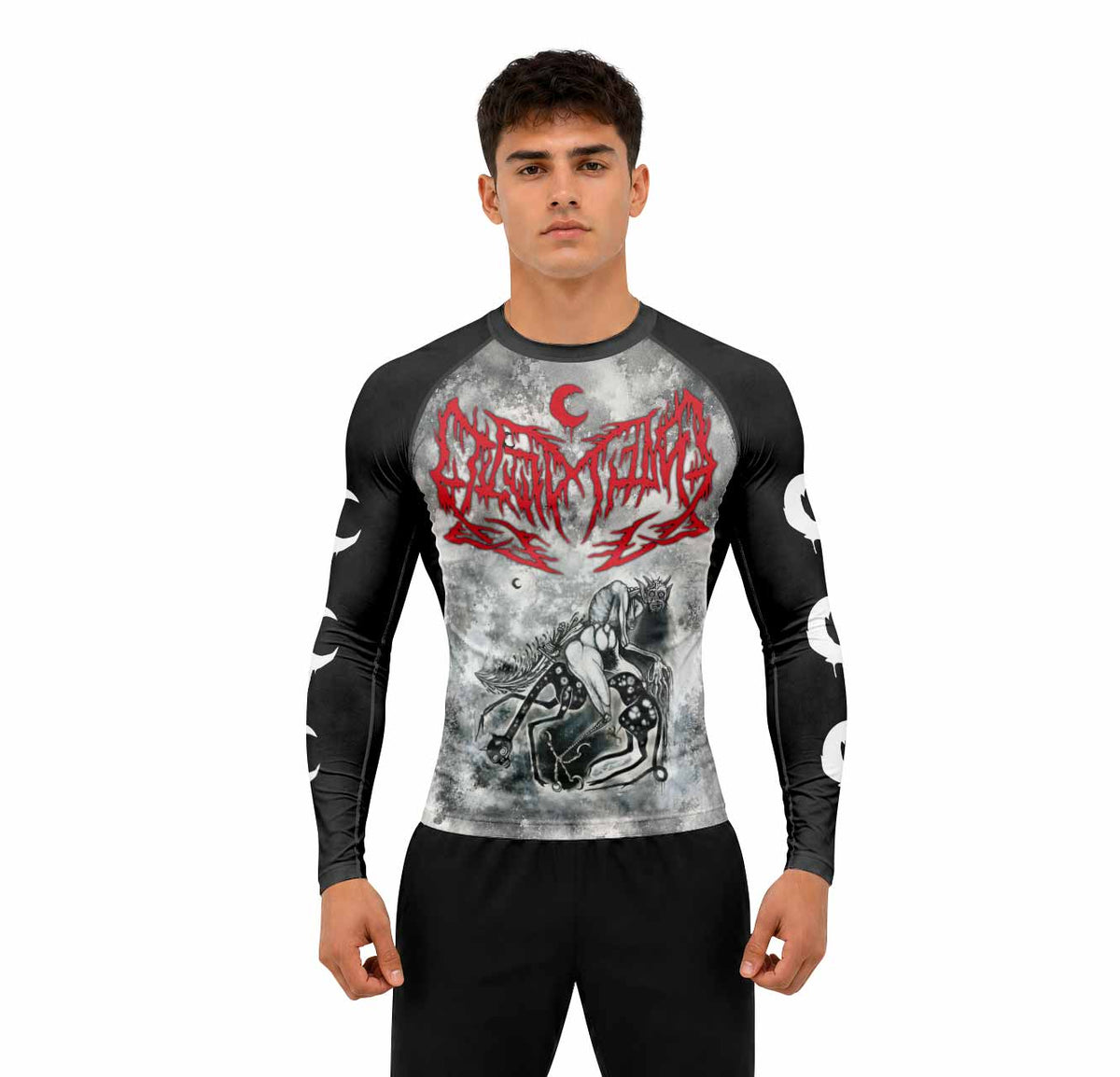 Leviathan Tentacles of Whorror Premium Rash Guard Long Sleeve - men lifestyle view