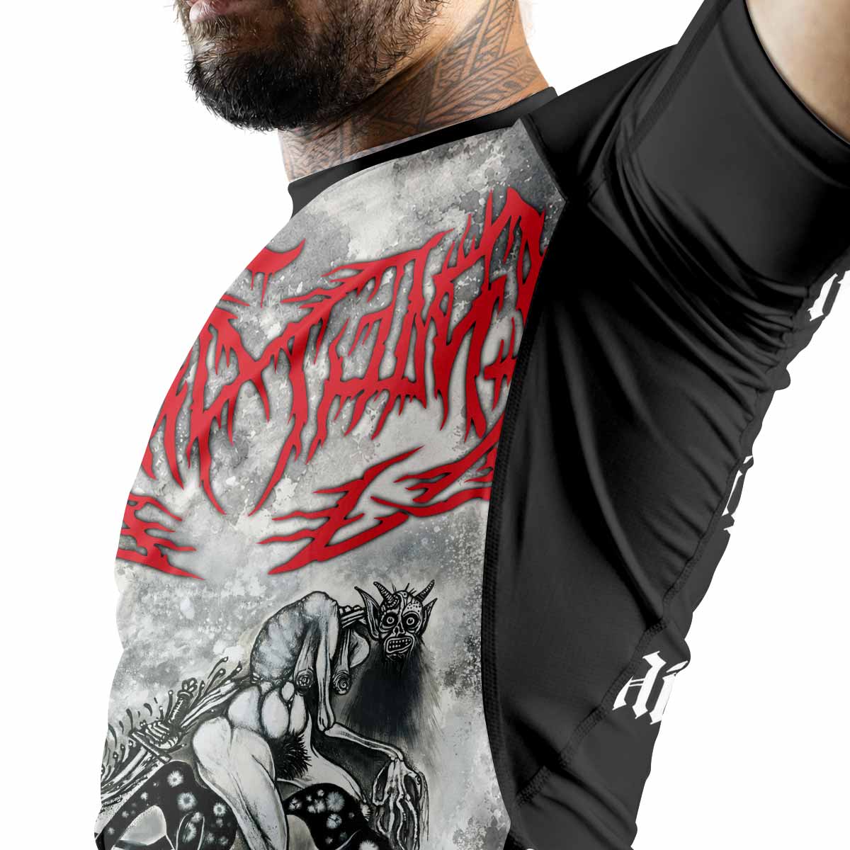 Leviathan Tentacles of Whorror Premium Rash Guard Short Sleeve - men lifestyle view