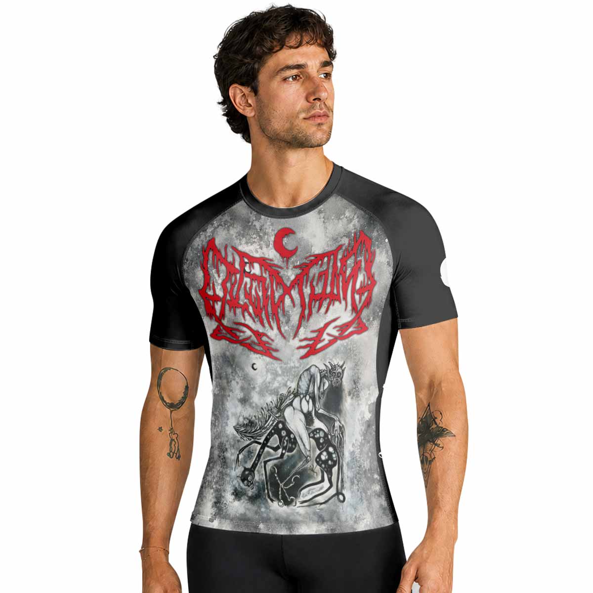 Leviathan Tentacles of Whorror Premium Rash Guard Short Sleeve - men lifestyle view