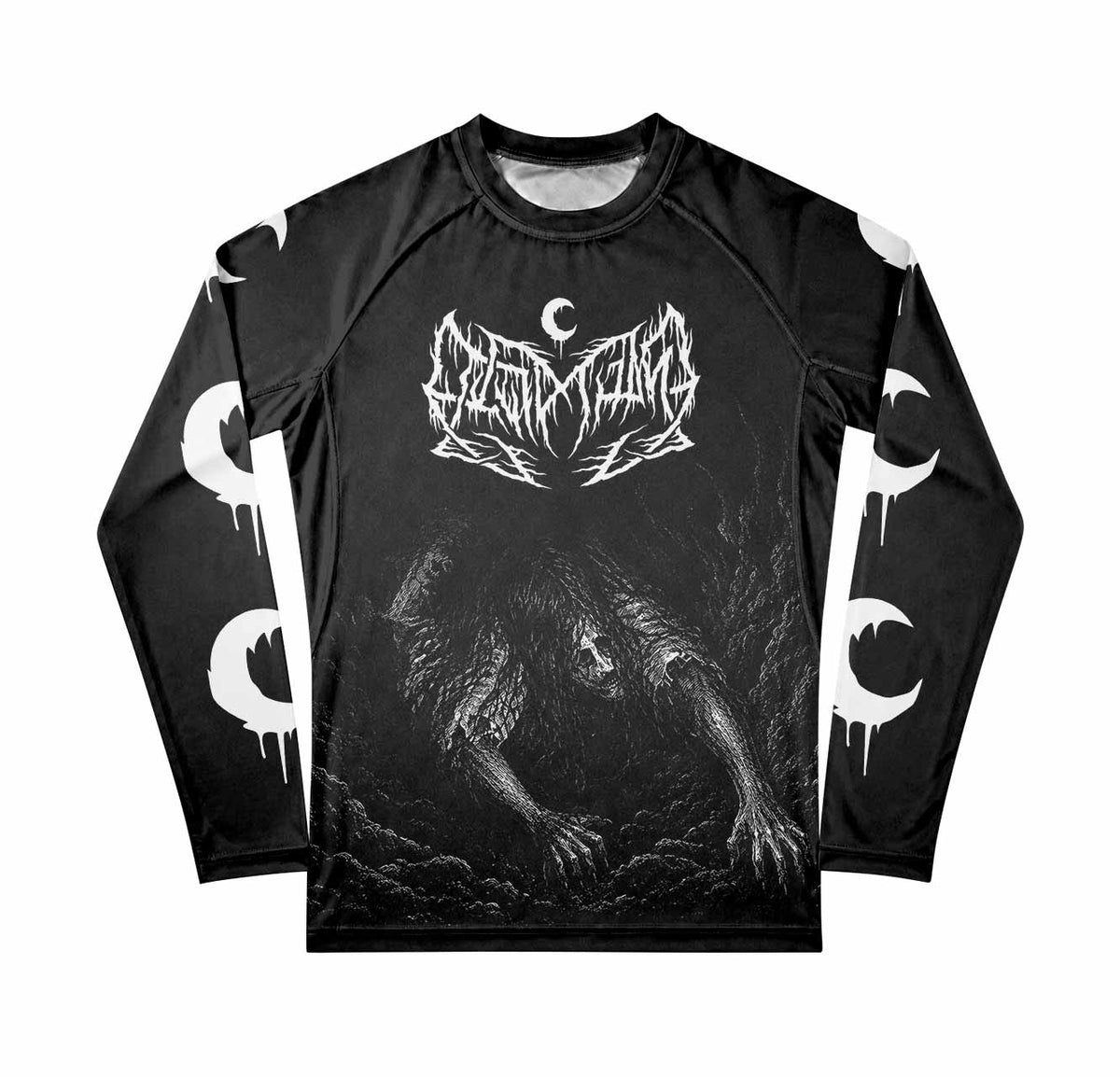 Leviathan Fucking Your Ghost In Chains of Ice Premium Rash Guard Long Sleeve - front view mockup