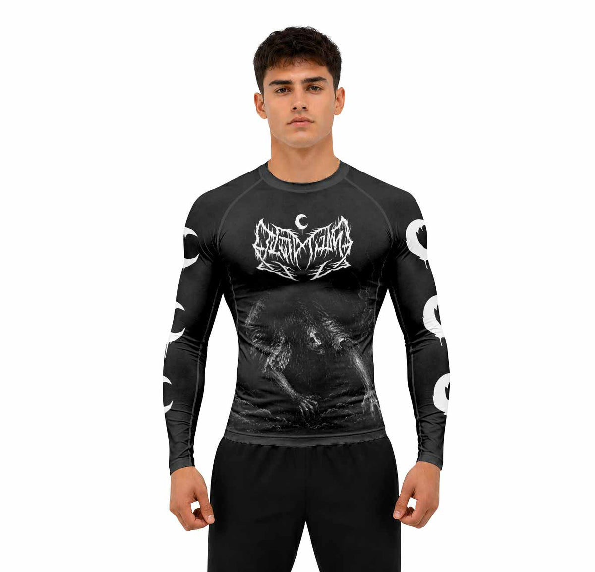 Leviathan Fucking Your Ghost In Chains of Ice Premium Rash Guard Long Sleeve - men lifestyle view