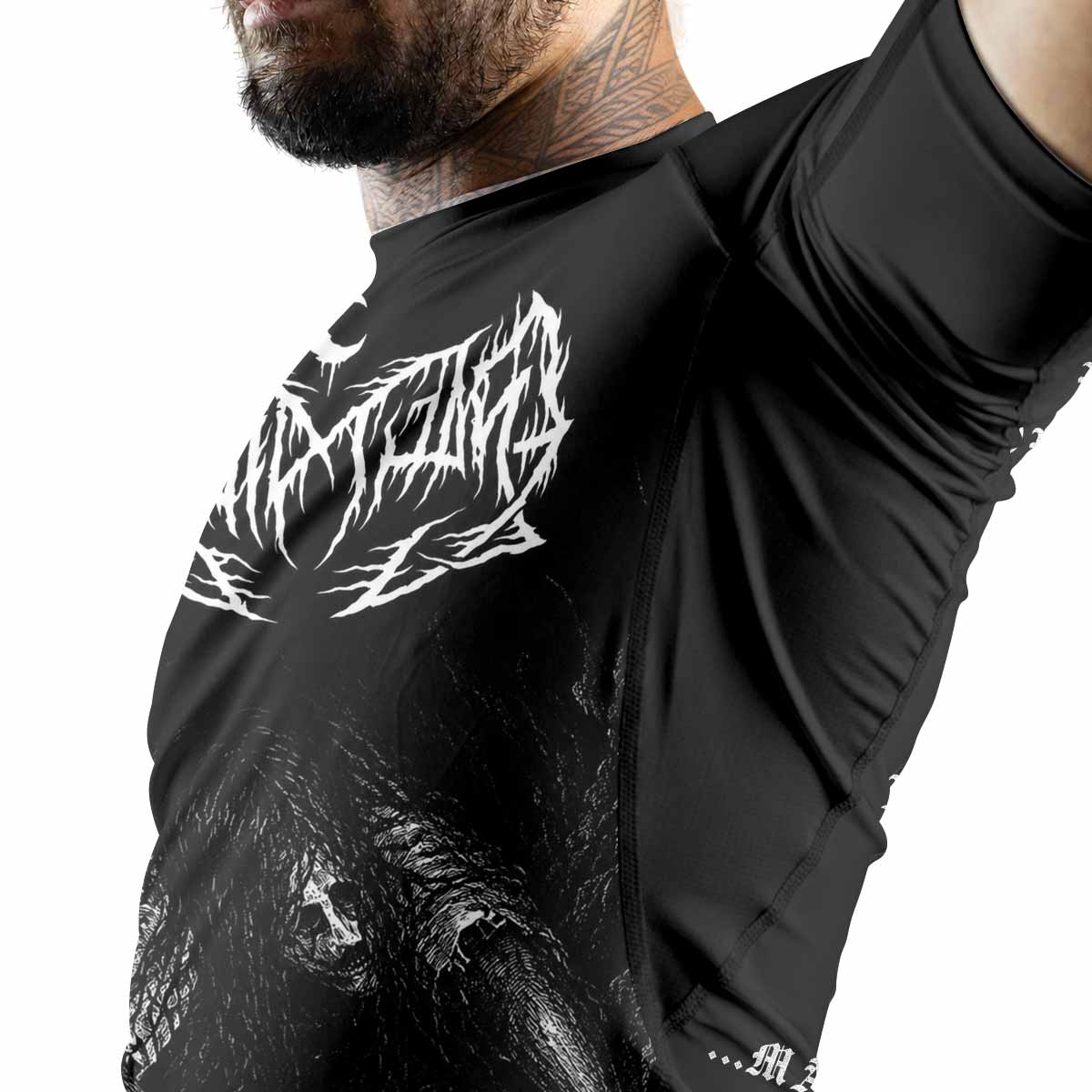 Leviathan Fucking Your Ghost In Chains of Ice Premium Rash Guard Short Sleeve - men lifestyle view