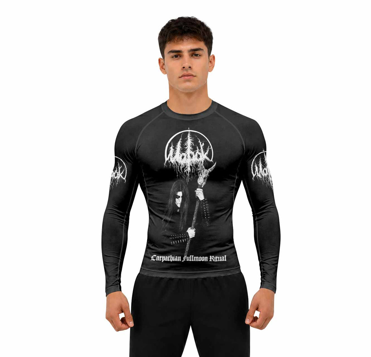Morok Carpathian Fullmoon Ritual Premium Rash Guard Long Sleeve - men lifestyle view