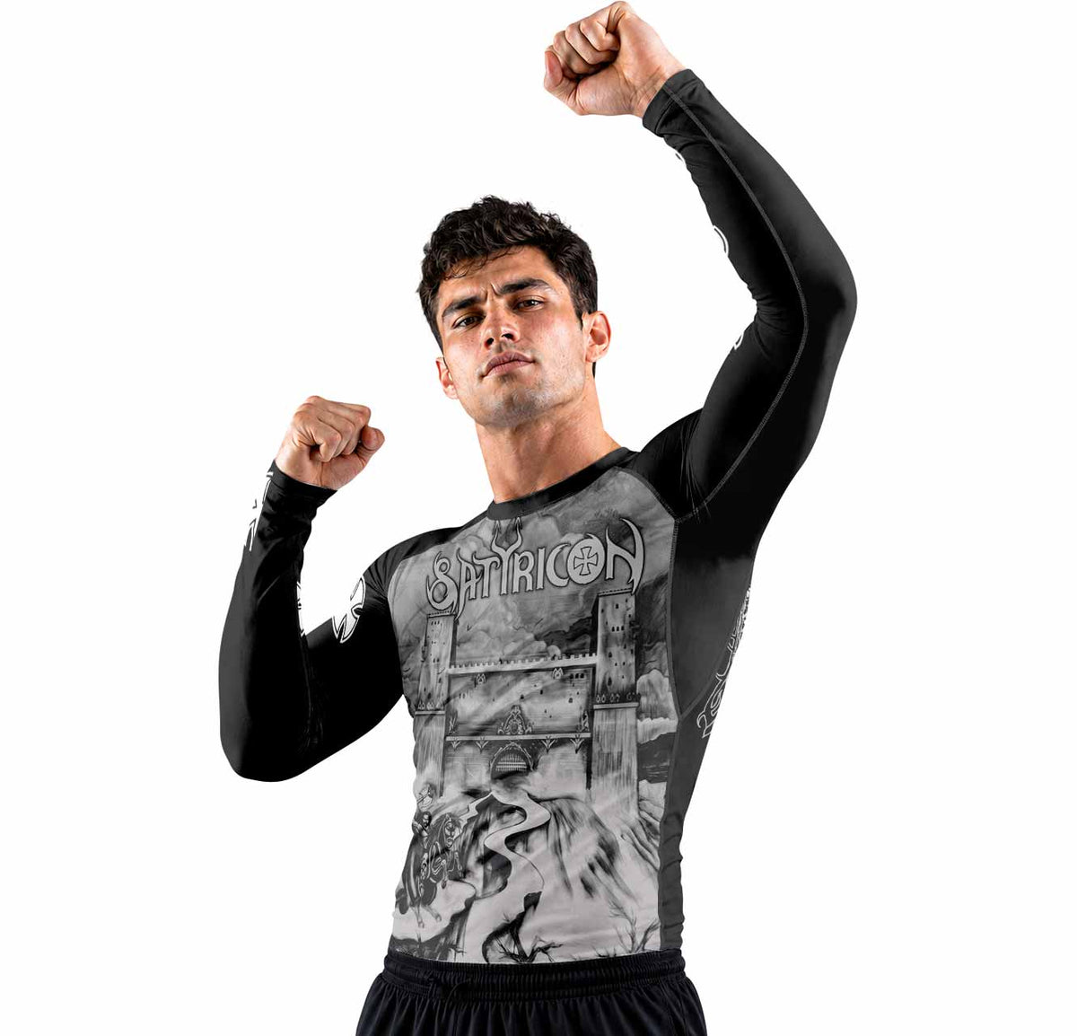 Satyricon Dark Medieval Times Premium Rash Guard Long Sleeve - men lifestyle view