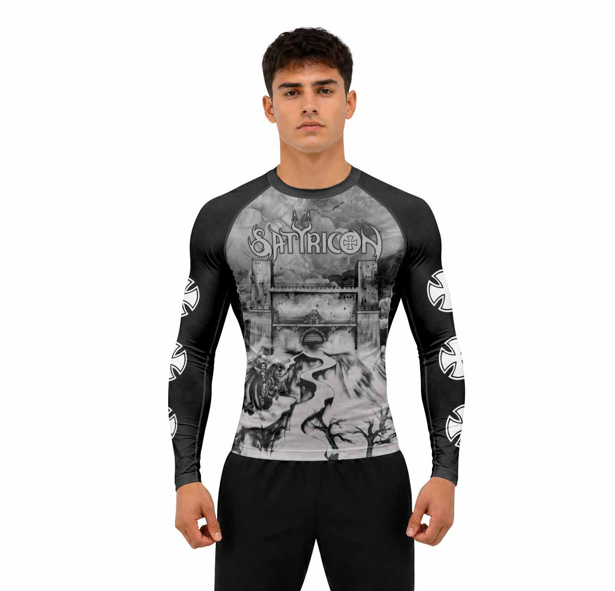 Satyricon Dark Medieval Times Premium Rash Guard Long Sleeve - men lifestyle view