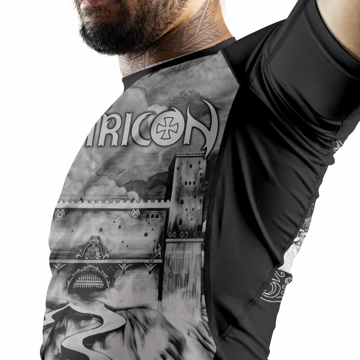 Satyricon Dark Medieval Times Premium Rash Guard Short Sleeve - men lifestyle view