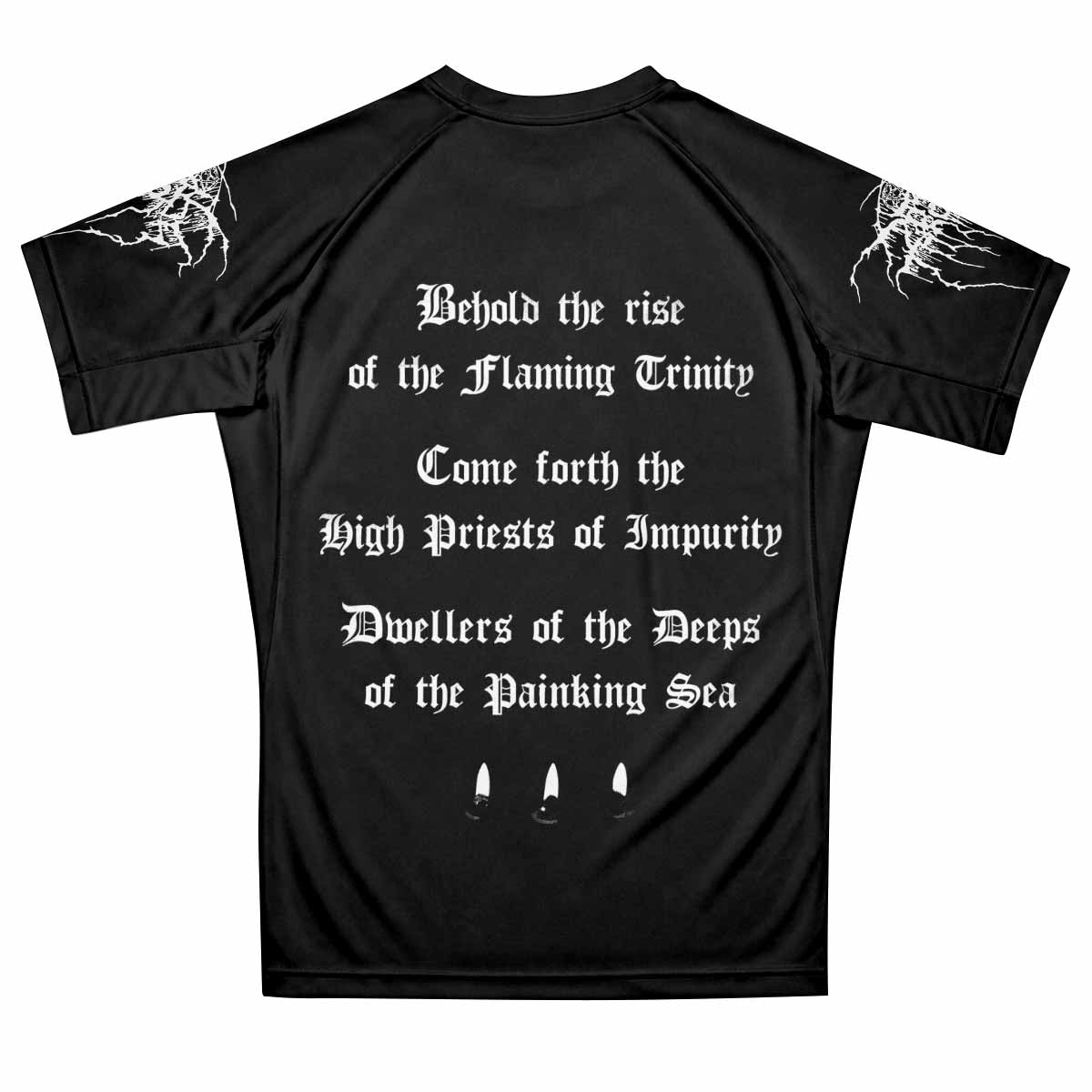 Darkthrone Panzerfaust Premium Rash Guard Short Sleeve - back view mockup