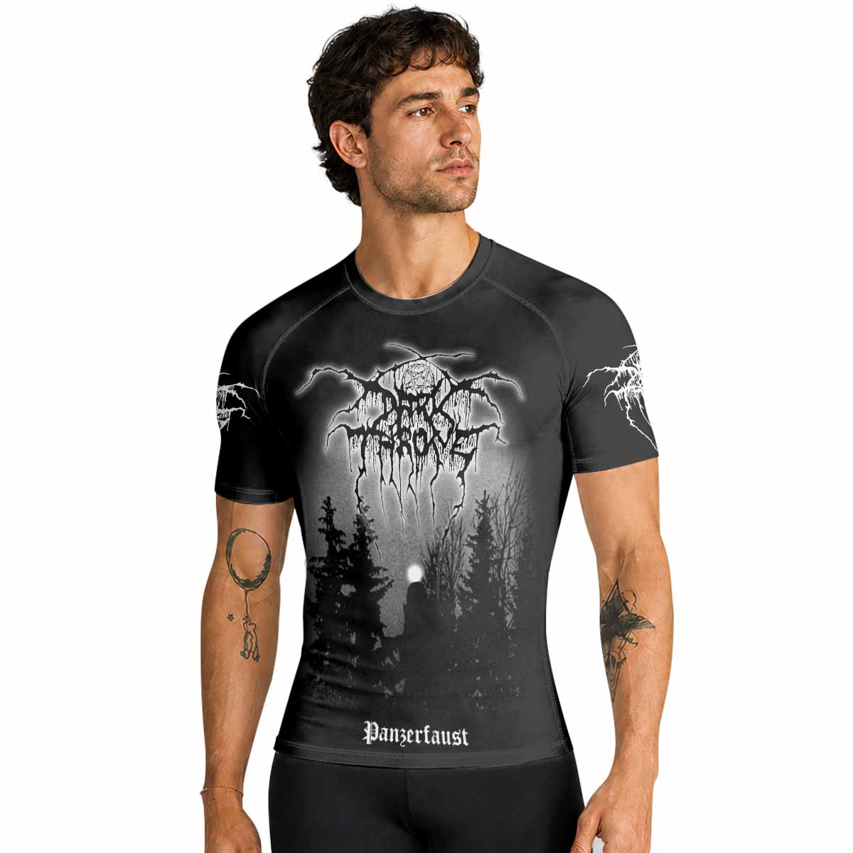 Darkthrone Panzerfaust Premium Rash Guard Short Sleeve - men lifestyle view
