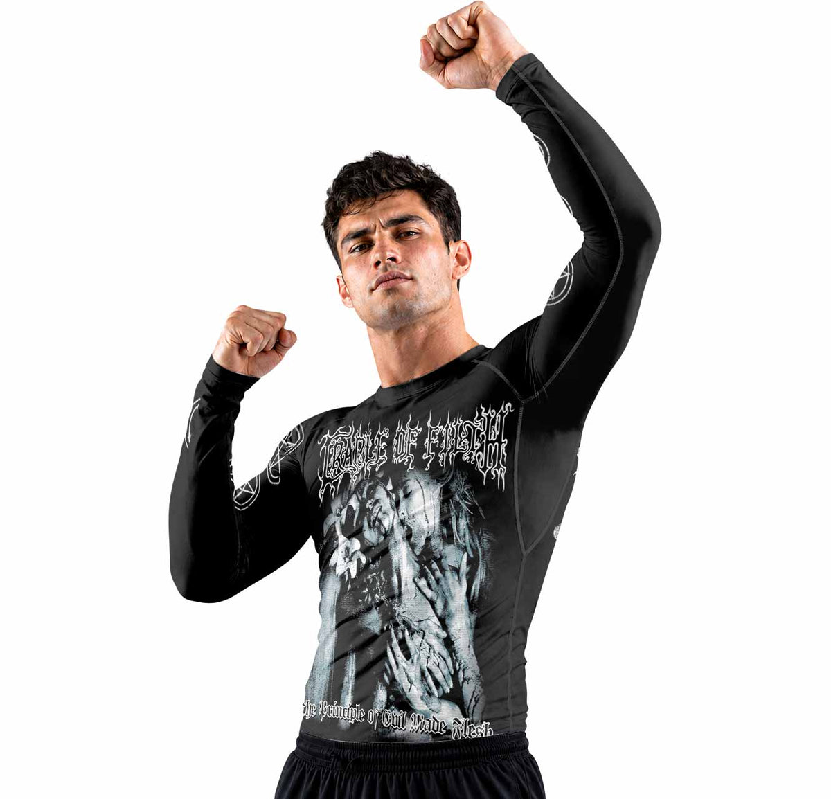 Cradle of Filth The Principle of Evil Made Flesh Premium Rash Guard Long Sleeve - men lifestyle view