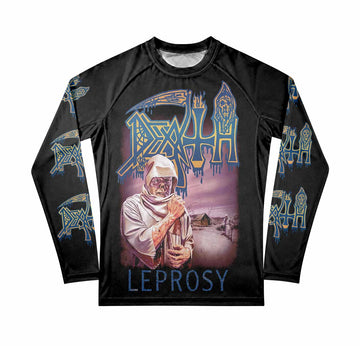 Death Leprosy Premium Rash Guard Long Sleeve - front view mockup