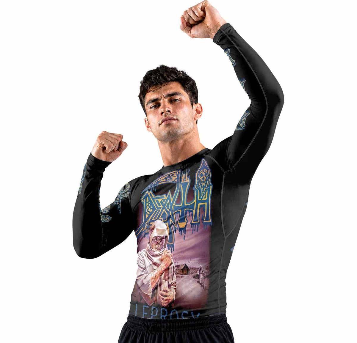 Death Leprosy Premium Rash Guard Long Sleeve - men lifestyle view
