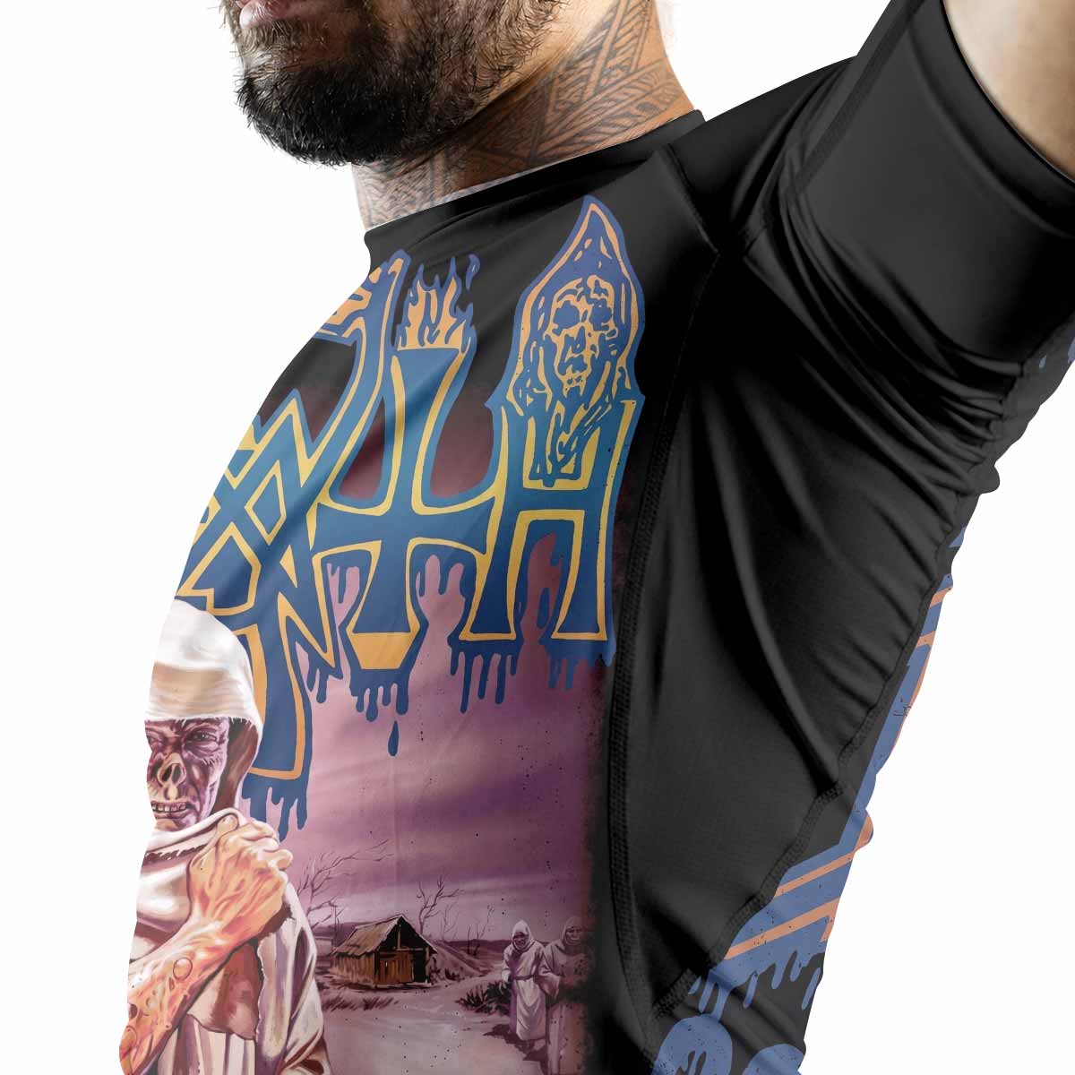 Death Leprosy Premium Rash Guard Short Sleeve - men lifestyle view