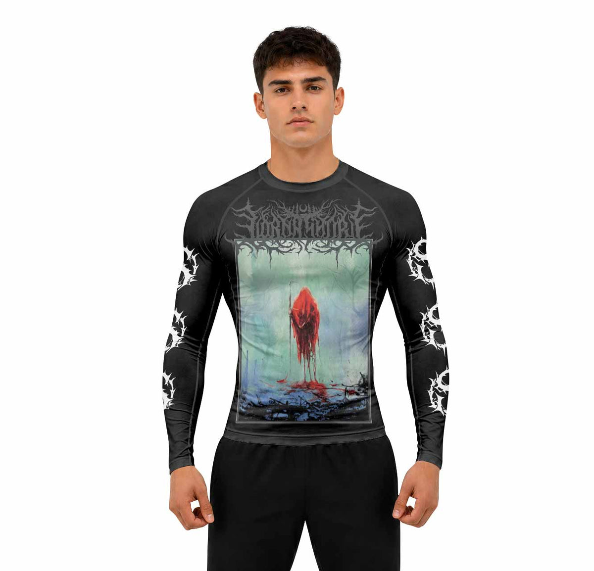 Lorna Shore And I Return To Nothingness Premium Rash Guard Long Sleeve - men lifestyle view