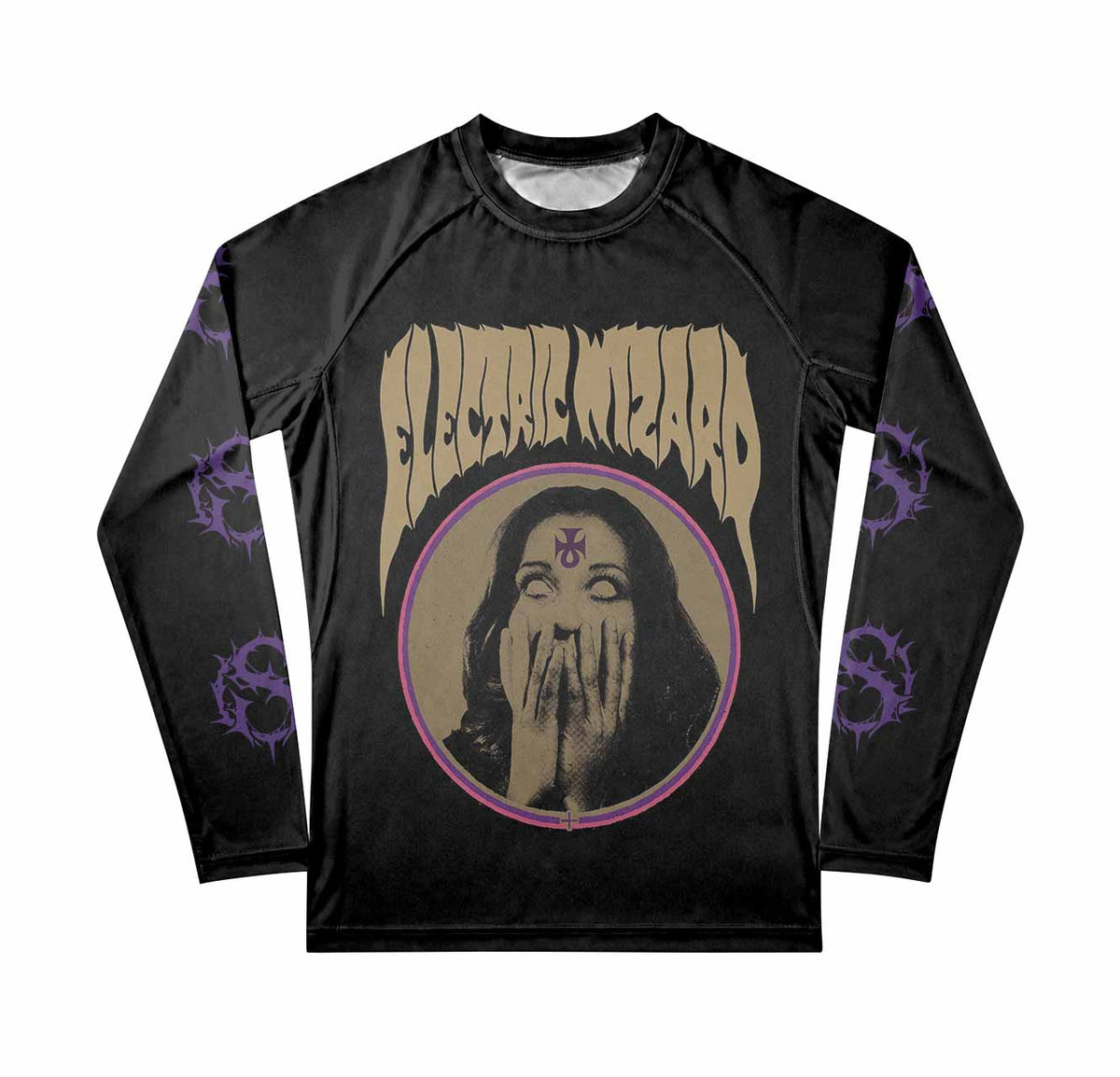 Electric Wizard Let Us Prey Premium Rash Guard Long Sleeve - front view mockup