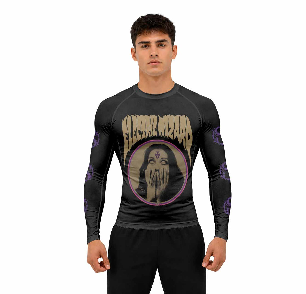 Electric Wizard Let Us Prey Premium Rash Guard Long Sleeve - men lifestyle view