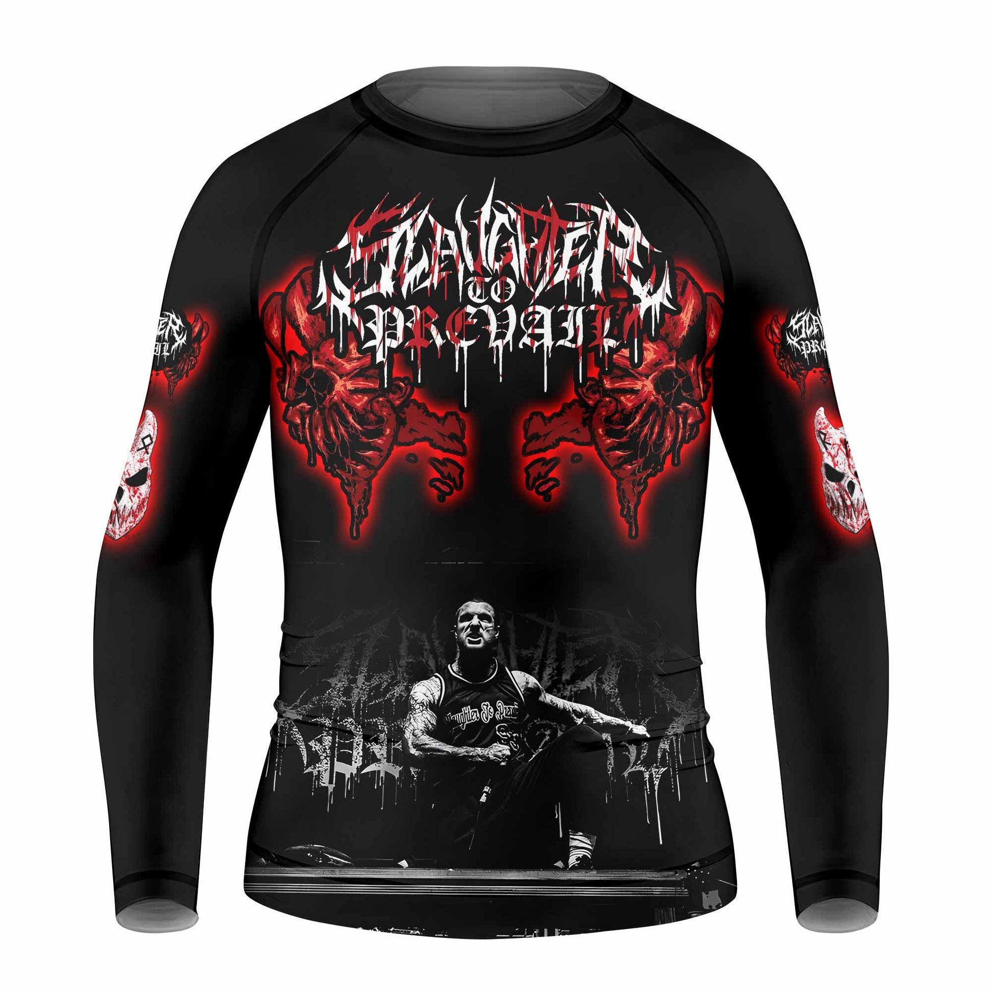 Slaughter to Prevail Kids Rash Guard Long Sleeve - front view mockup