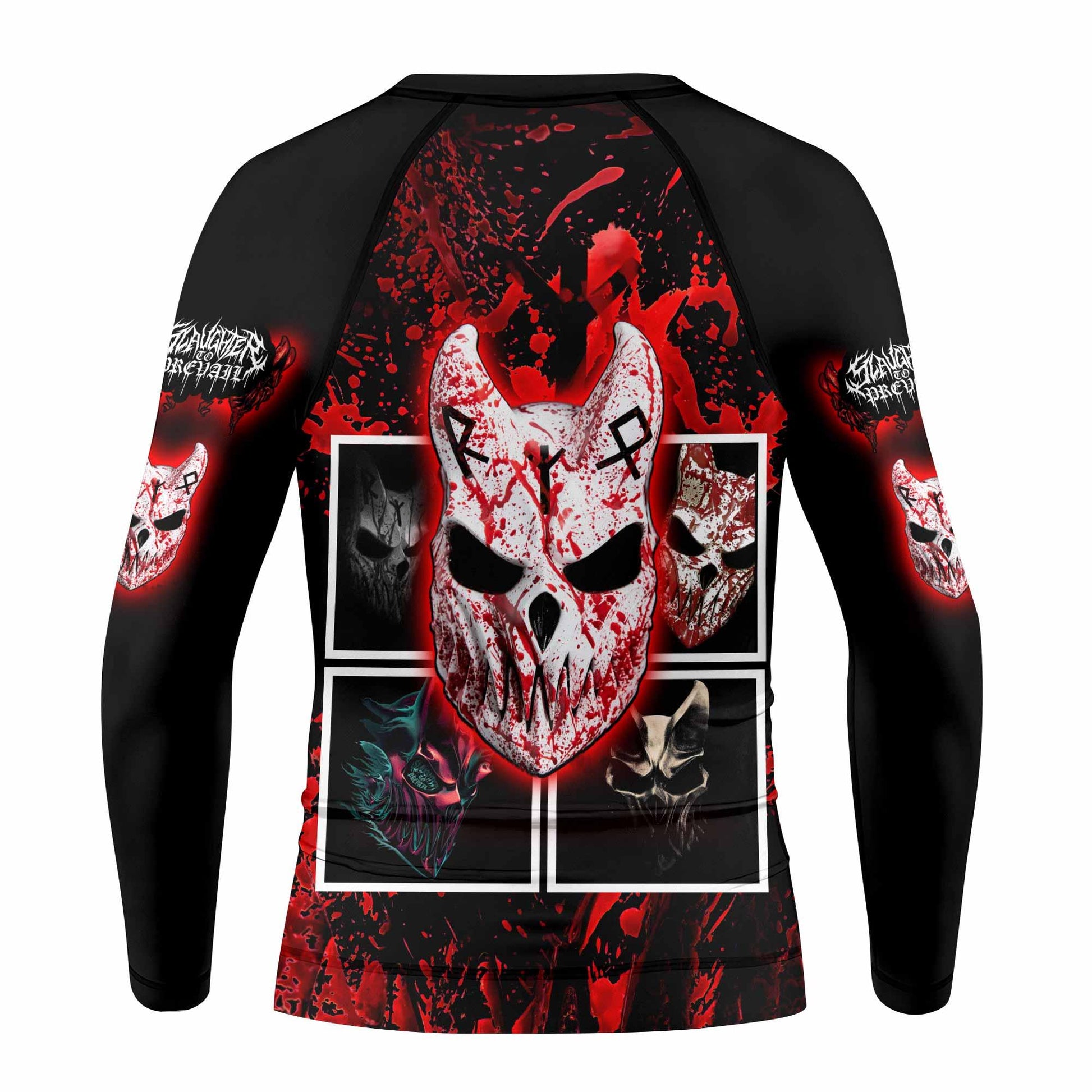 Slaughter to Prevail Kids Rash Guard Long Sleeve - back view mockup