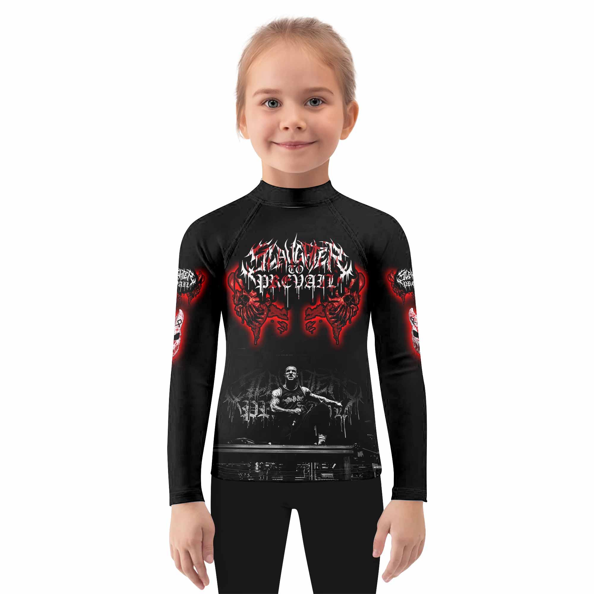 Slaughter to Prevail Kids Rash Guard Long Sleeve - girl's lifestyle view
