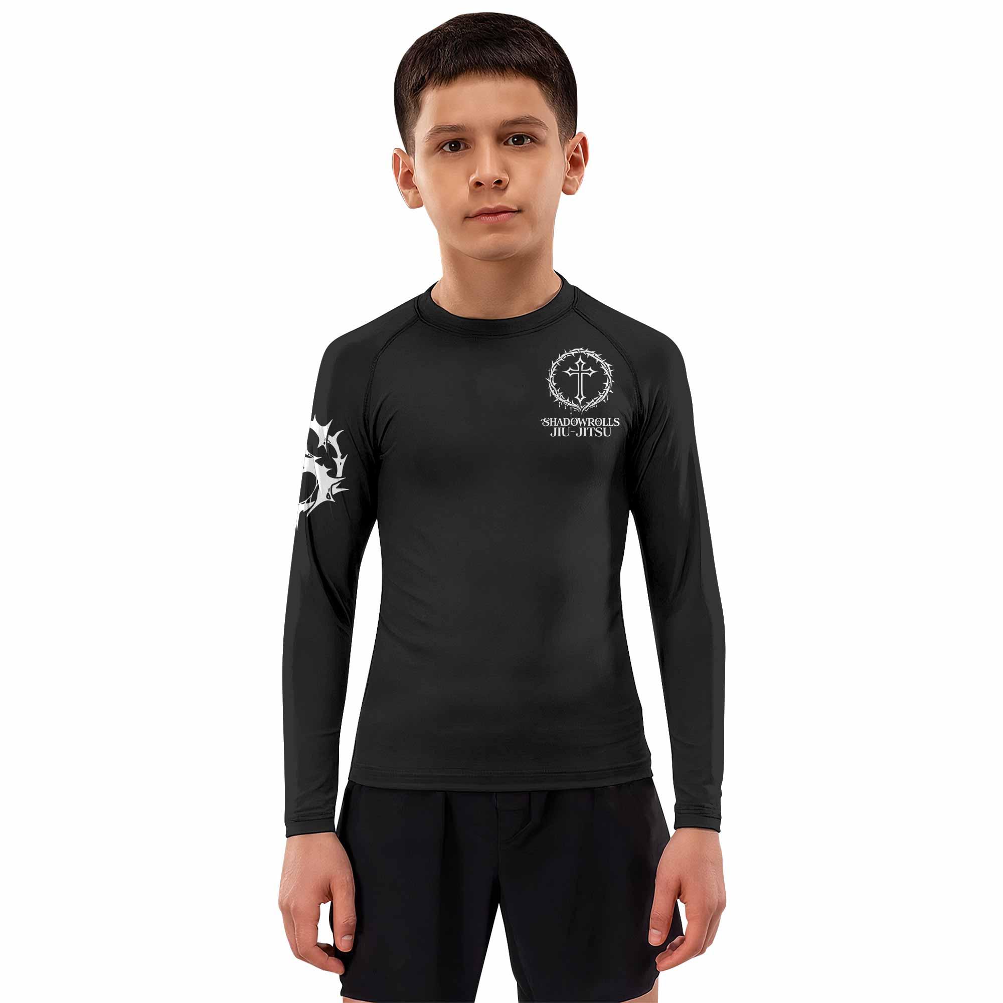 Crucified Silence Kids Rash Guard Long Sleeve - boy's lifestyle view