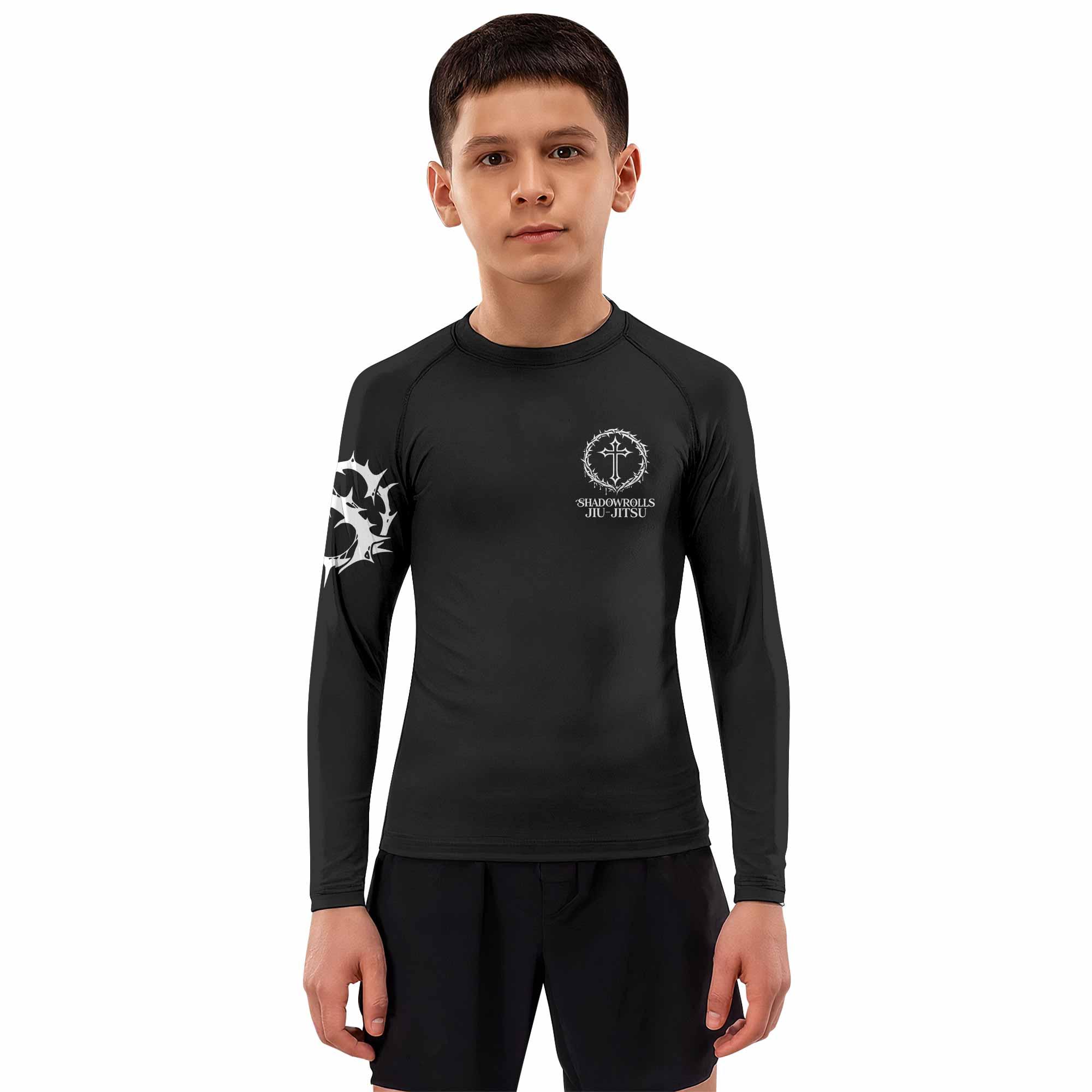 Crucified Silence Kids Rash Guard Long Sleeve - boy's lifestyle view