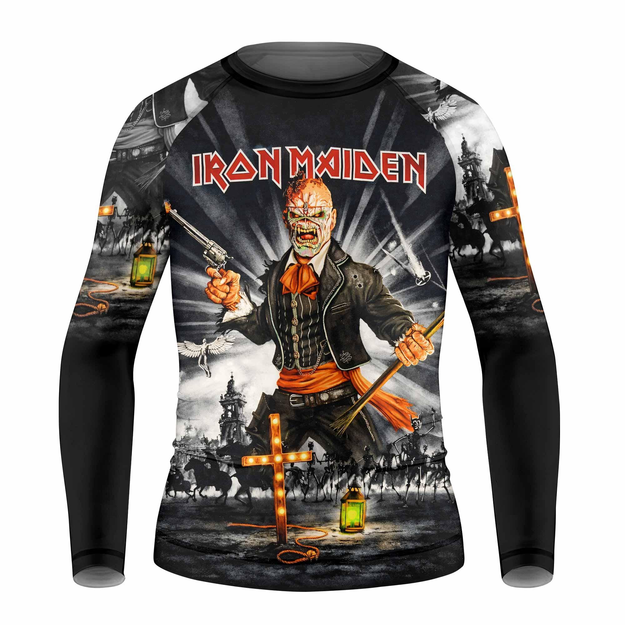 Iron Maiden Nights Of The Dead Kids Rash Guard Long Sleeve - front view mockup