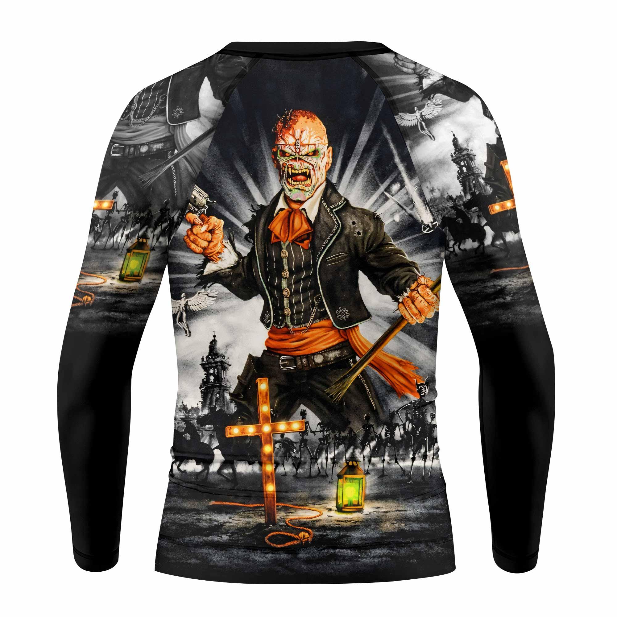 Iron Maiden Nights Of The Dead Kids Rash Guard Long Sleeve - back view mockup