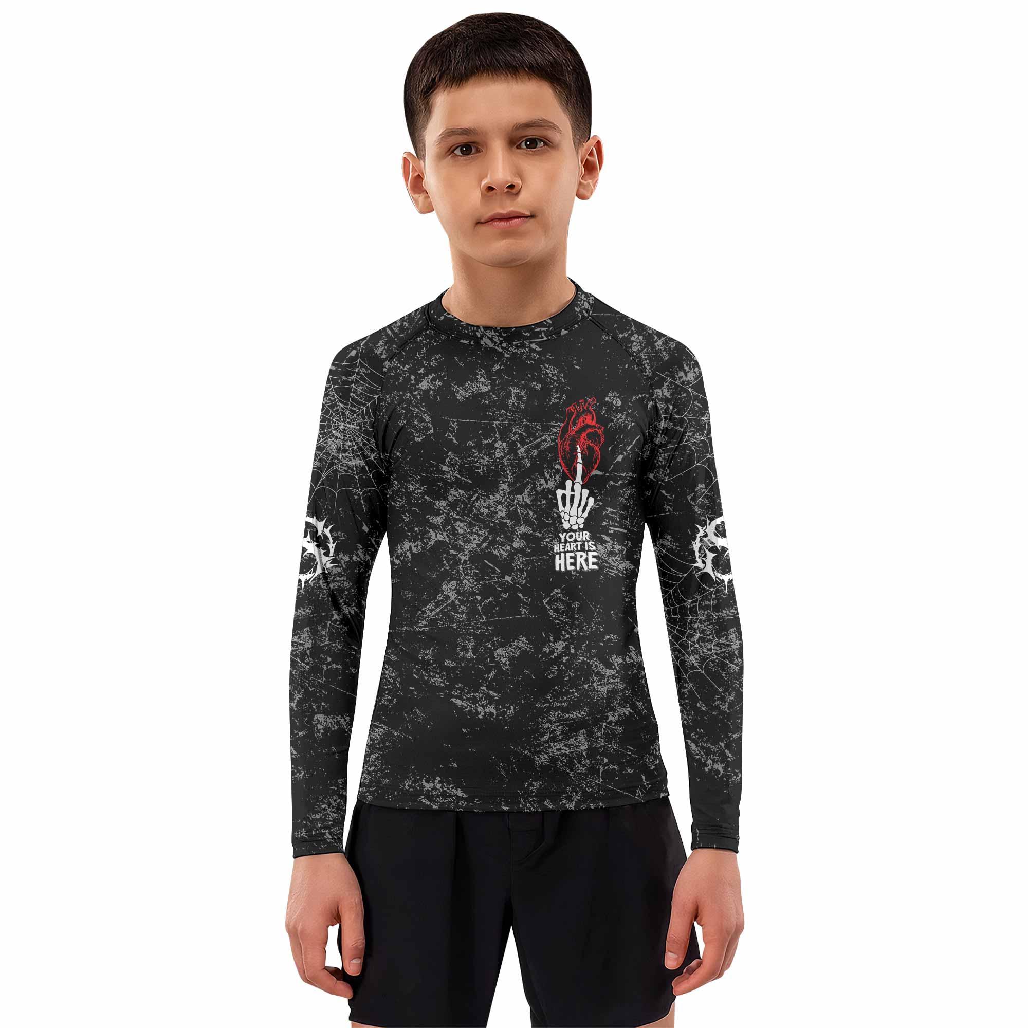 Misfits Die Monster Die Kids Rash Guard Long Sleeve - boy's lifestyle view