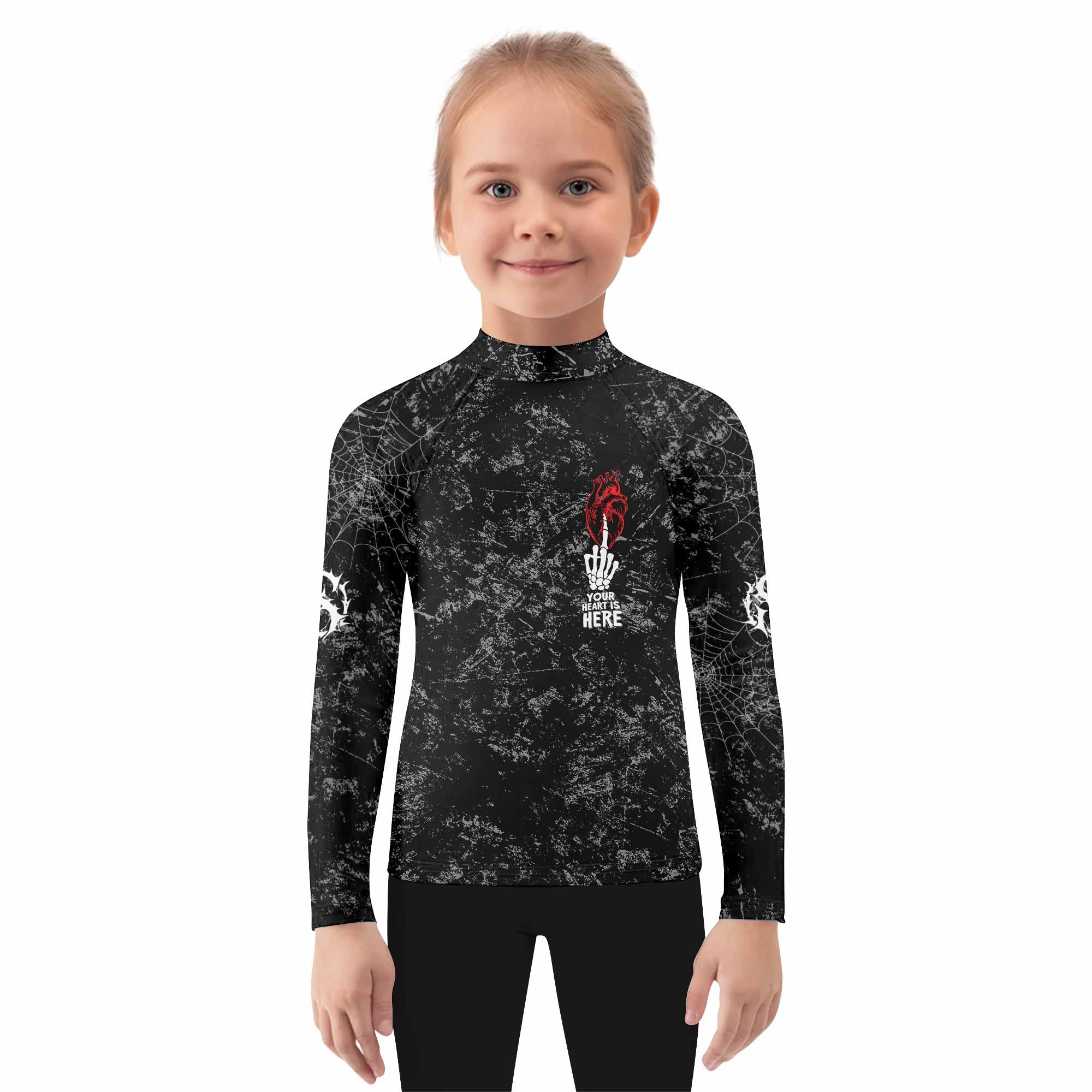 Misfits Die Monster Die Kids Rash Guard Long Sleeve - girl's lifestyle view