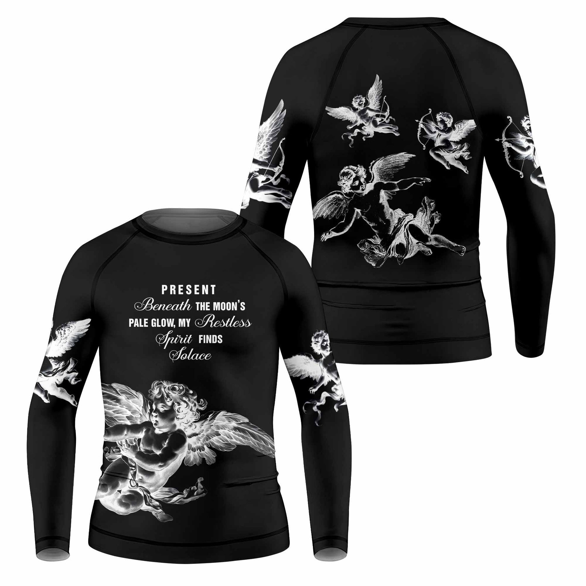 Angels of Solace Kids Rash Guard Long Sleeve - front and back view