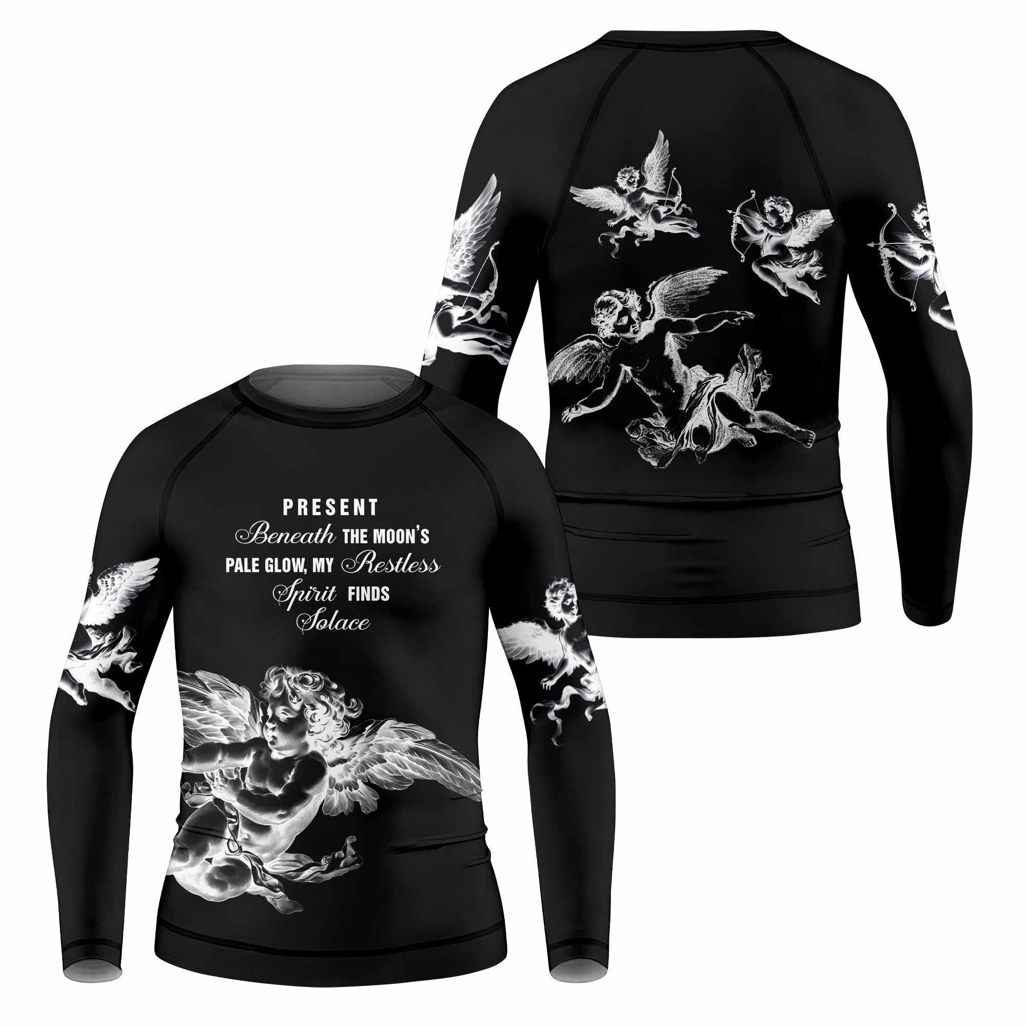Angels of Solace Kids Rash Guard Long Sleeve - front and back view