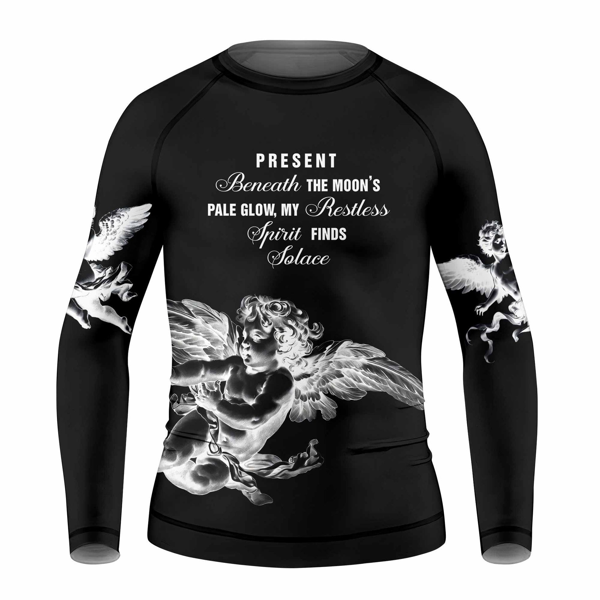 Angels of Solace Kids Rash Guard Long Sleeve - front view mockup
