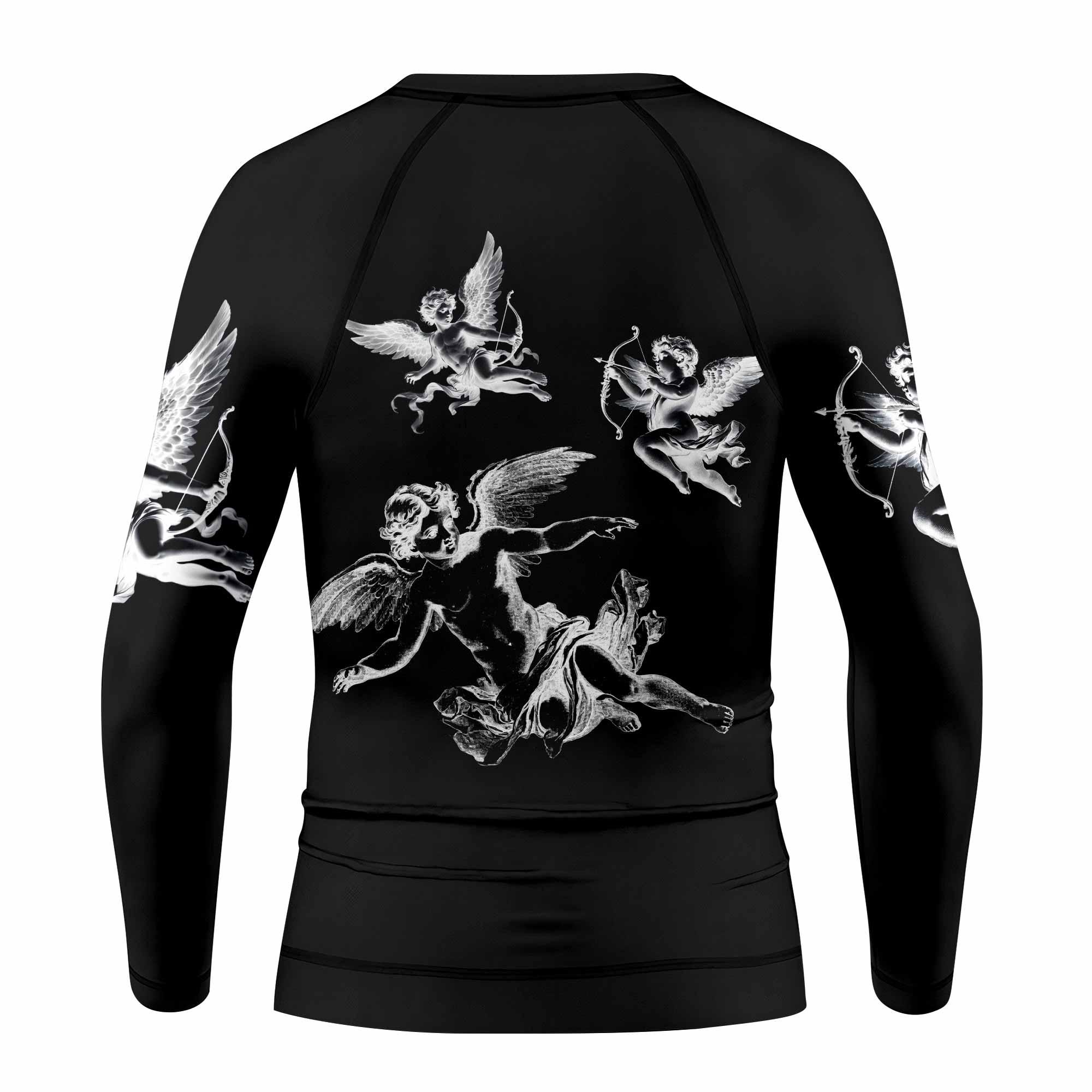 Angels of Solace Kids Rash Guard Long Sleeve - back view mockup