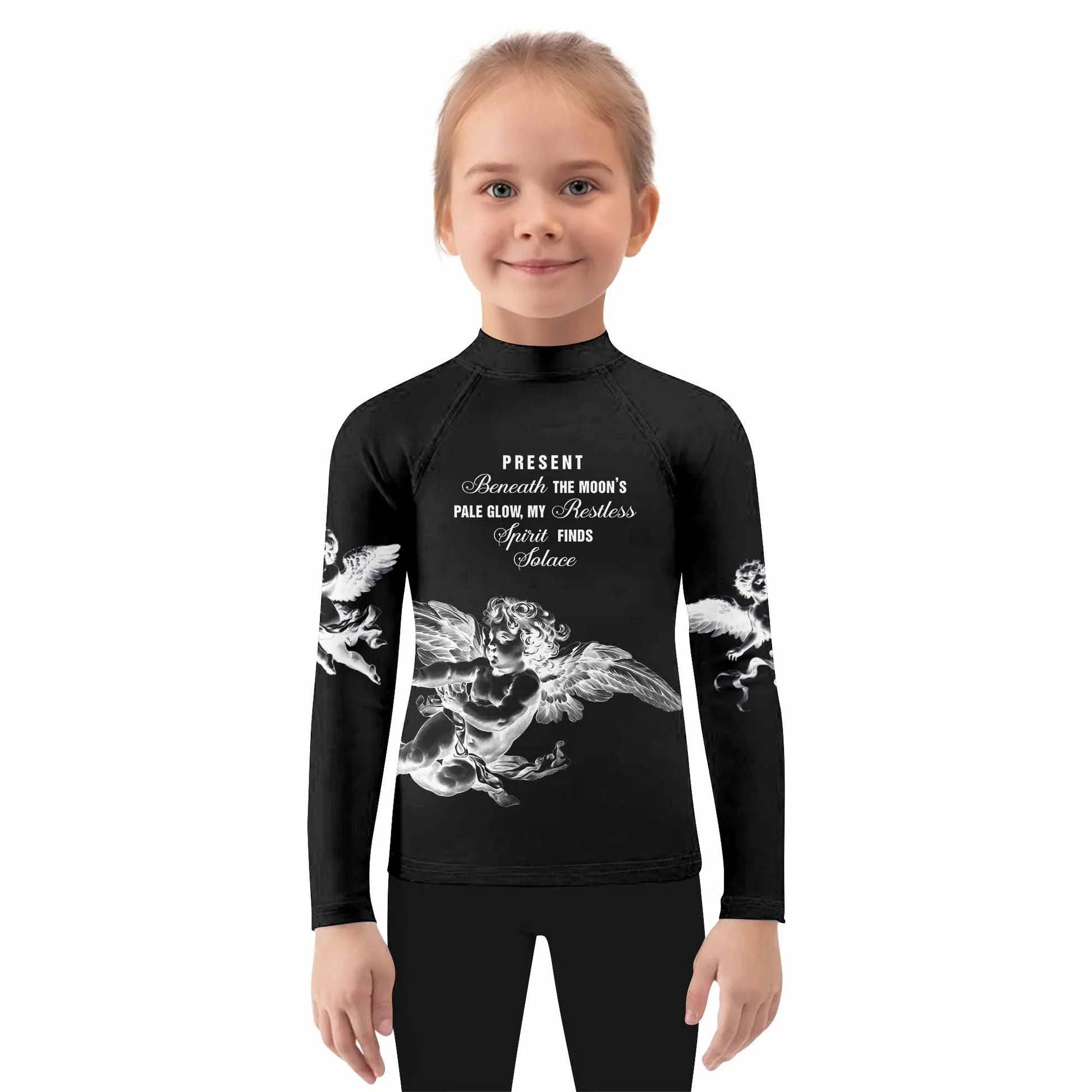 Angels of Solace Kids Rash Guard Long Sleeve - girl's lifestyle view