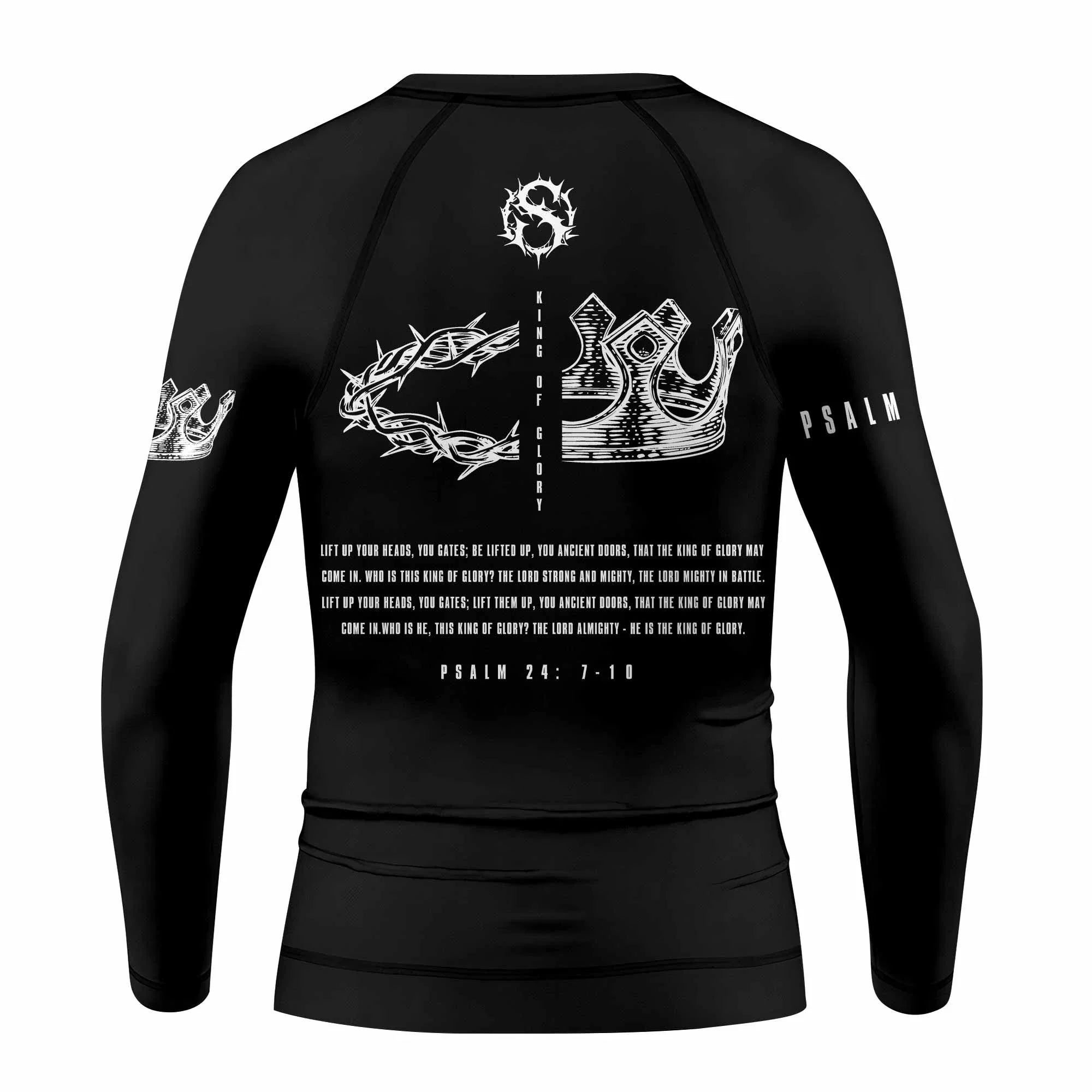 The King of Glory Kids Rash Guard Long Sleeve - back view mockup