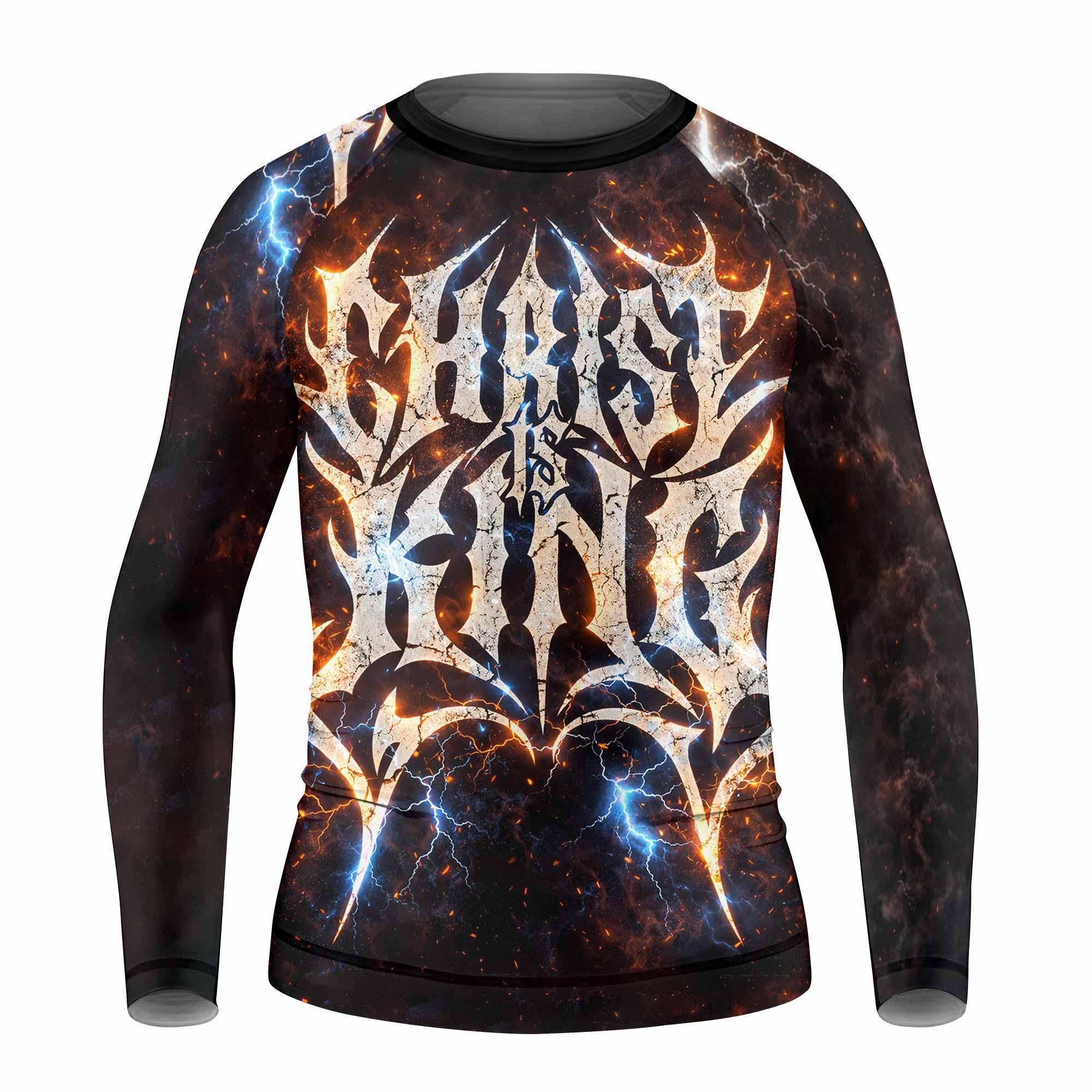 Christ is King Kids Rash Guard Long Sleeve - front view mockup