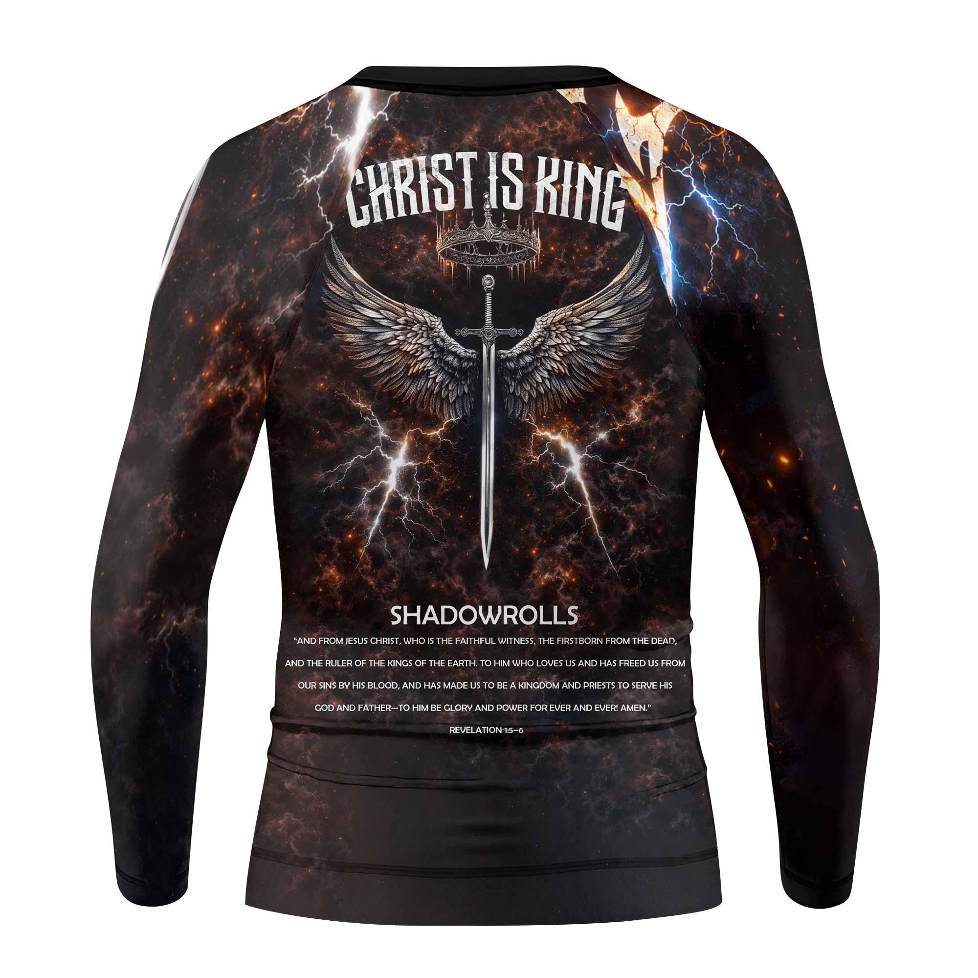 Christ is King Kids Rash Guard Long Sleeve - back view mockup