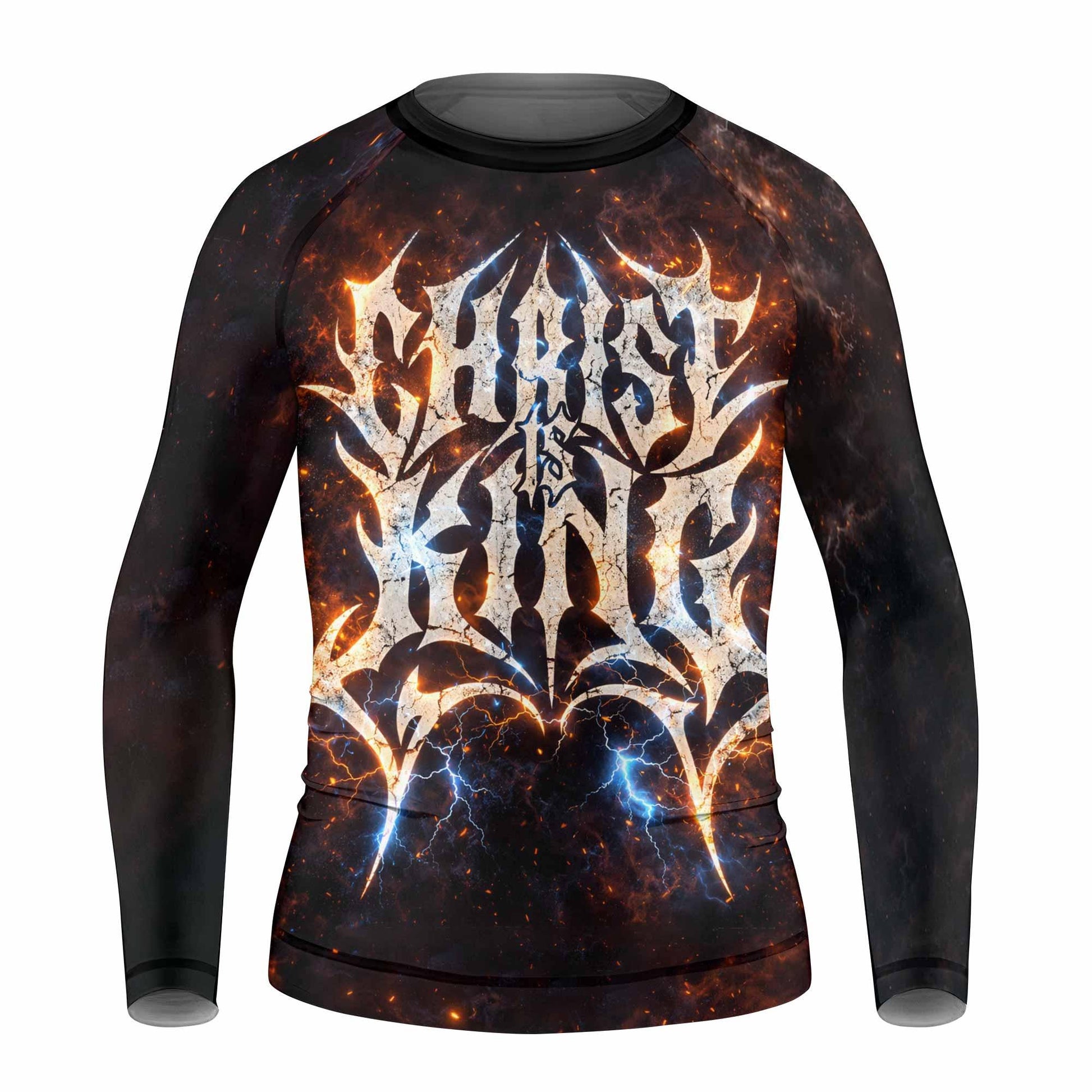 Christ is King Kids Rash Guard Long Sleeve - front view mockup