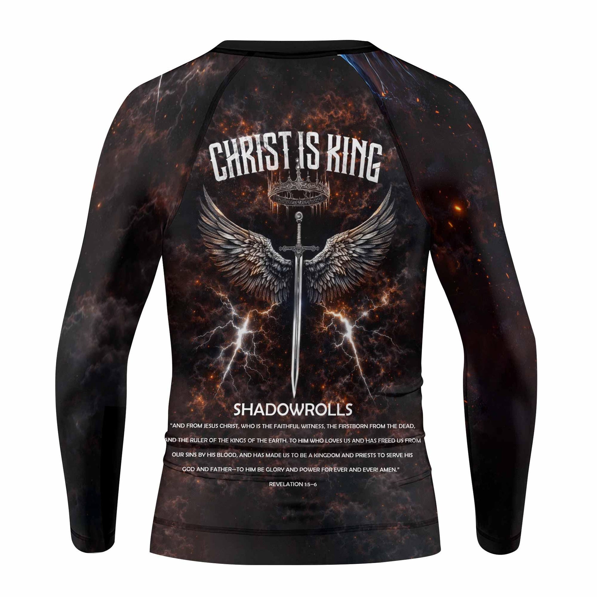 Christ is King Kids Rash Guard Long Sleeve - back view mockup