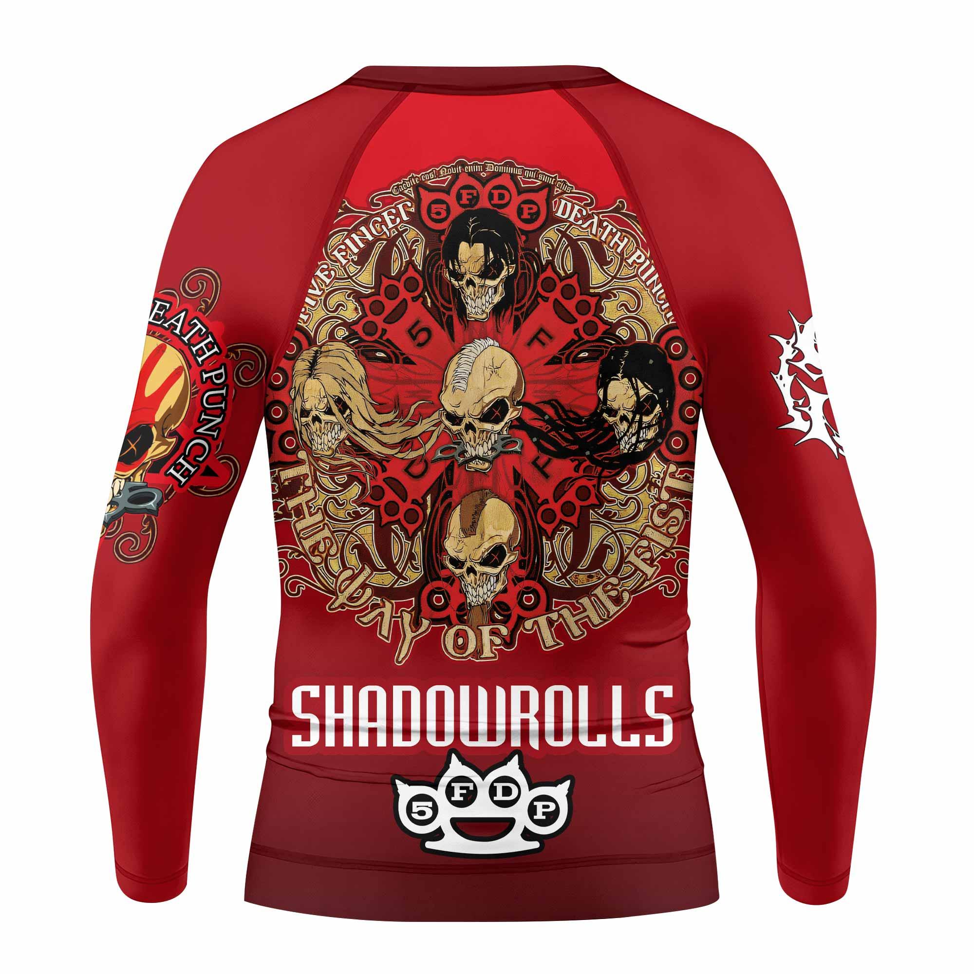 5FDP Five Finger Death Punch Kids Rash Guard Long Sleeve - back view mockup
