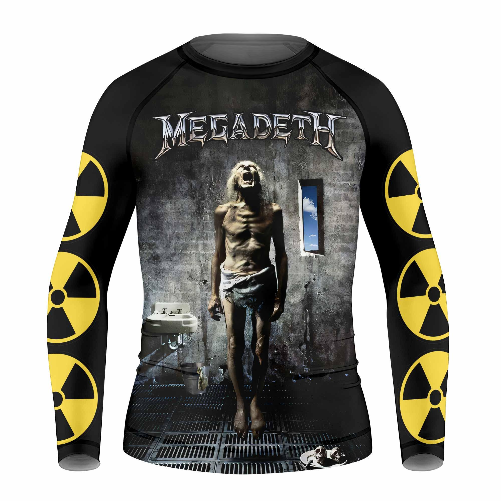 Megadeth Prison of Flesh Kids Rash Guard Long Sleeve - front view mockup