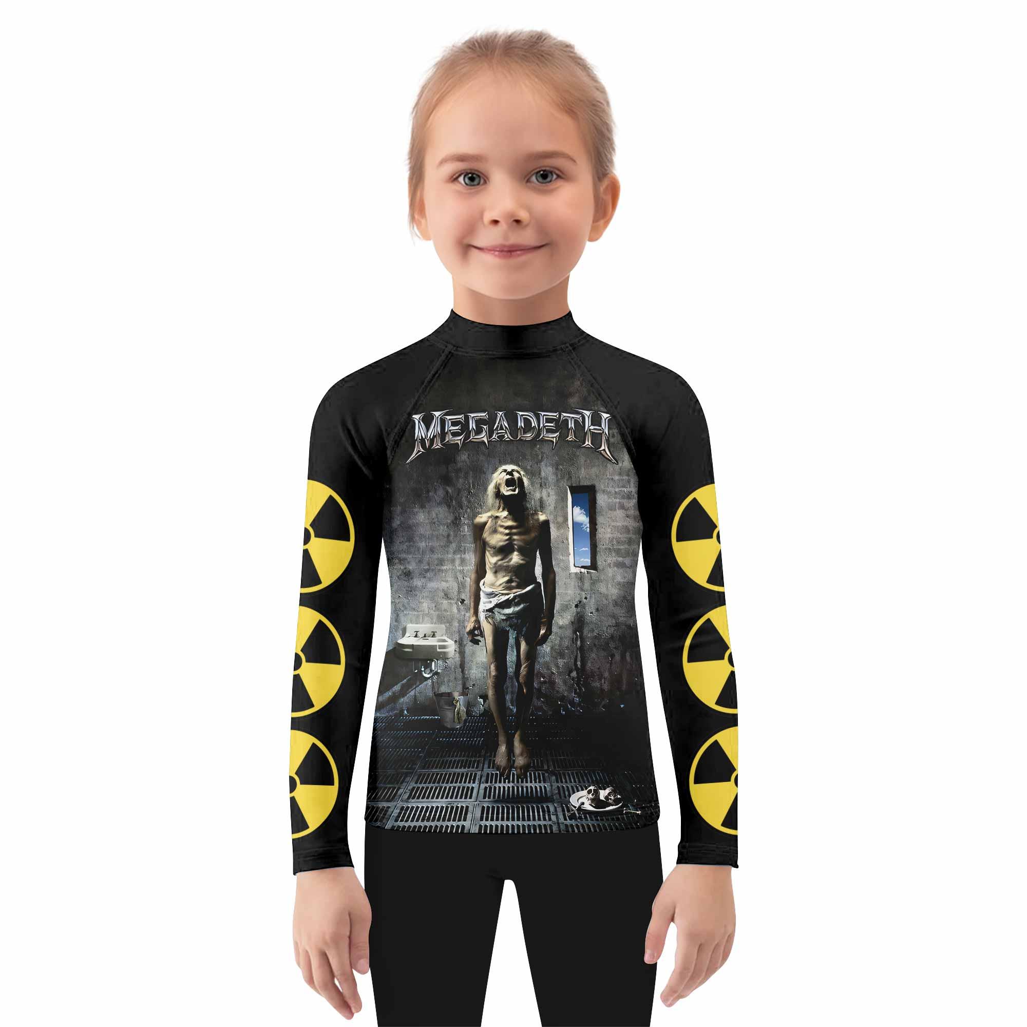 Megadeth Prison of Flesh Kids Rash Guard Long Sleeve - girl's lifestyle view
