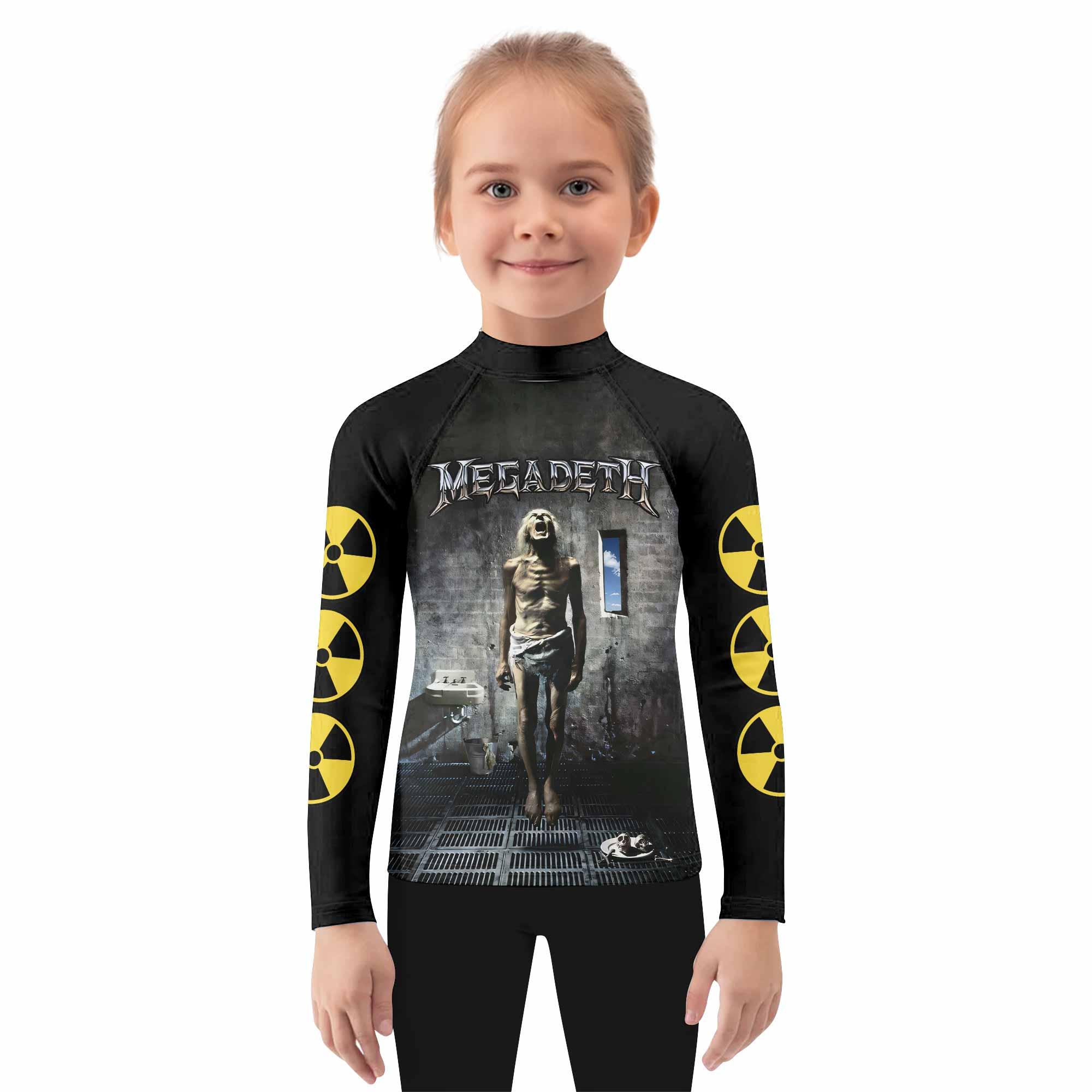 Megadeth Prison of Flesh Kids Rash Guard Long Sleeve - girl's lifestyle view