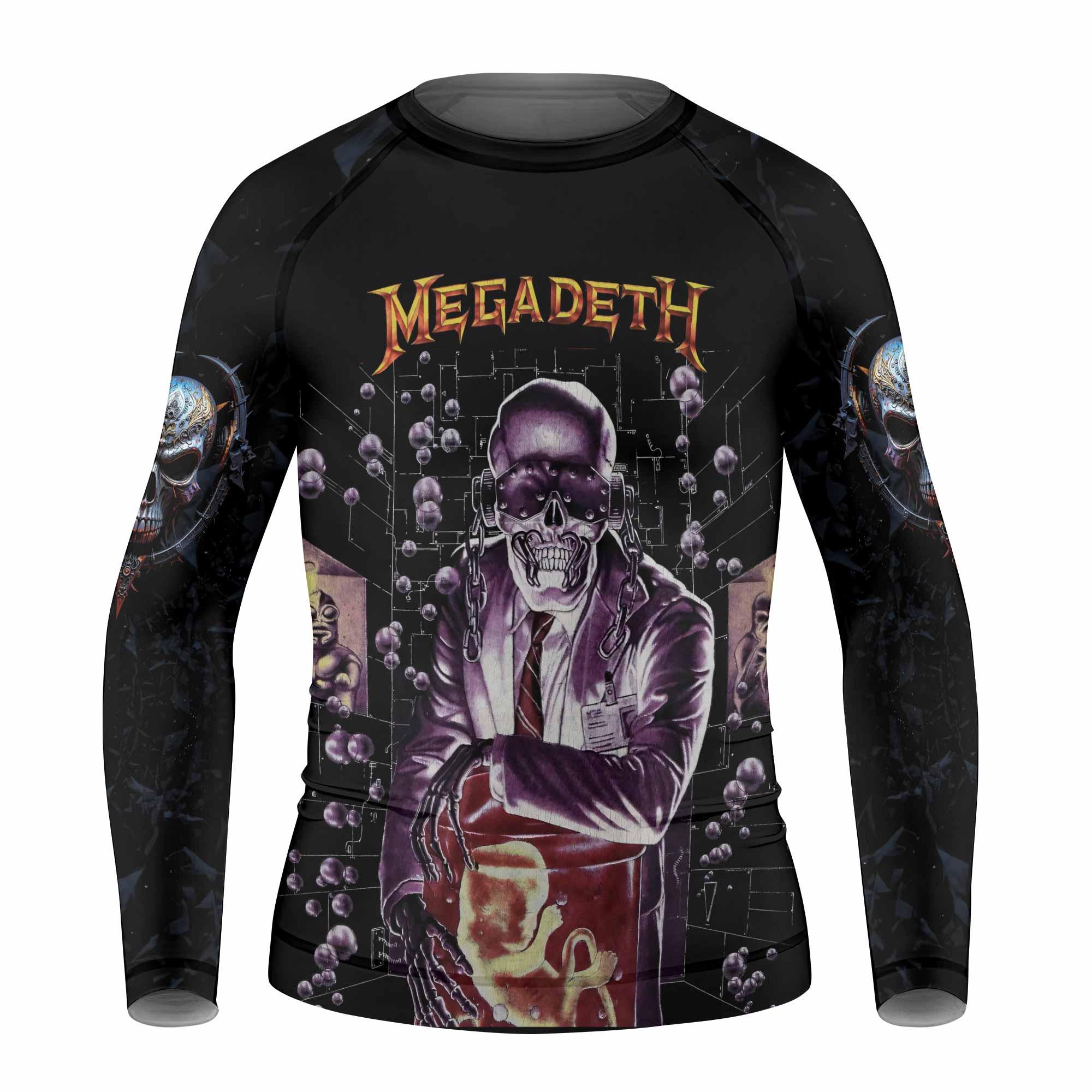 Megadeth Toxic Messiah Kids Rash Guard Long Sleeve - front view mockup