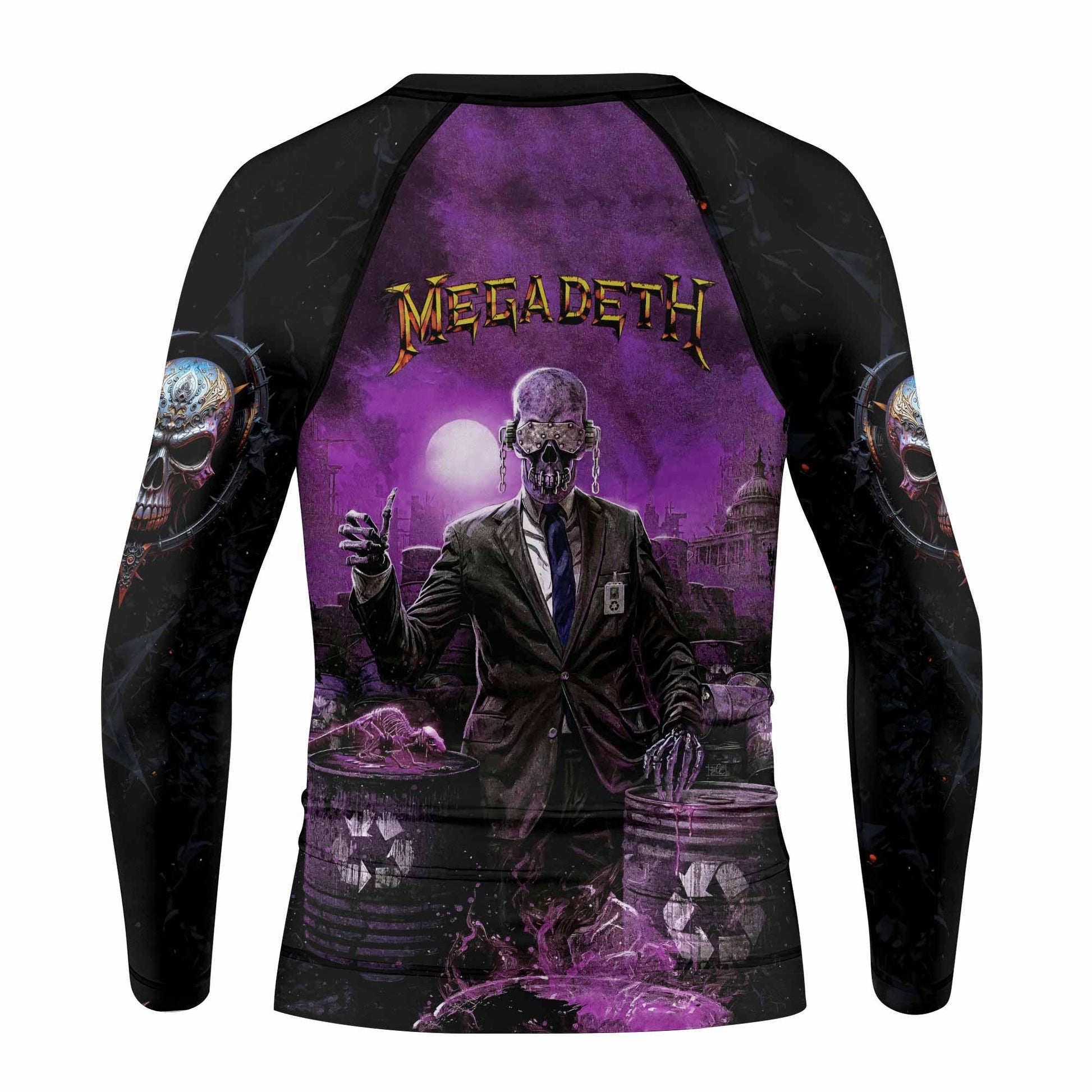 Megadeth Toxic Messiah Kids Rash Guard Long Sleeve - back view mockup
