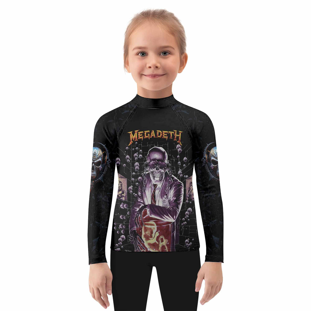 Megadeth Rash Guard Megadeth Toxic Messiah Kids Rash Guard | Youth Athletic Shirt – Shadow ...