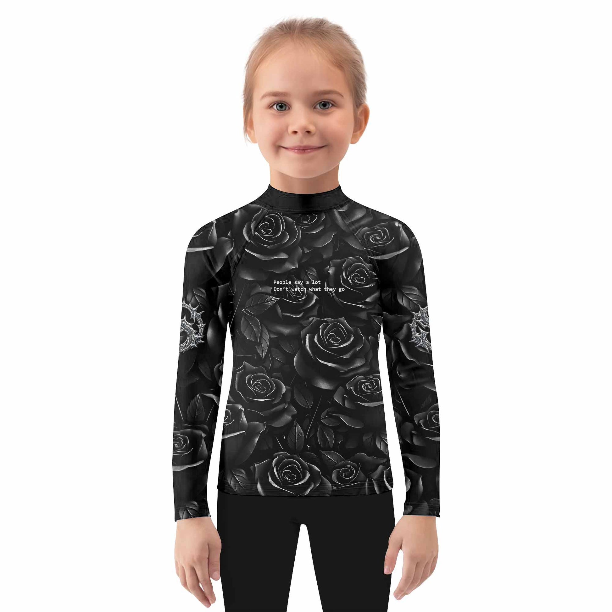 Pray for the Rave Kids Rash Guard Long Sleeve - girl's lifestyle view