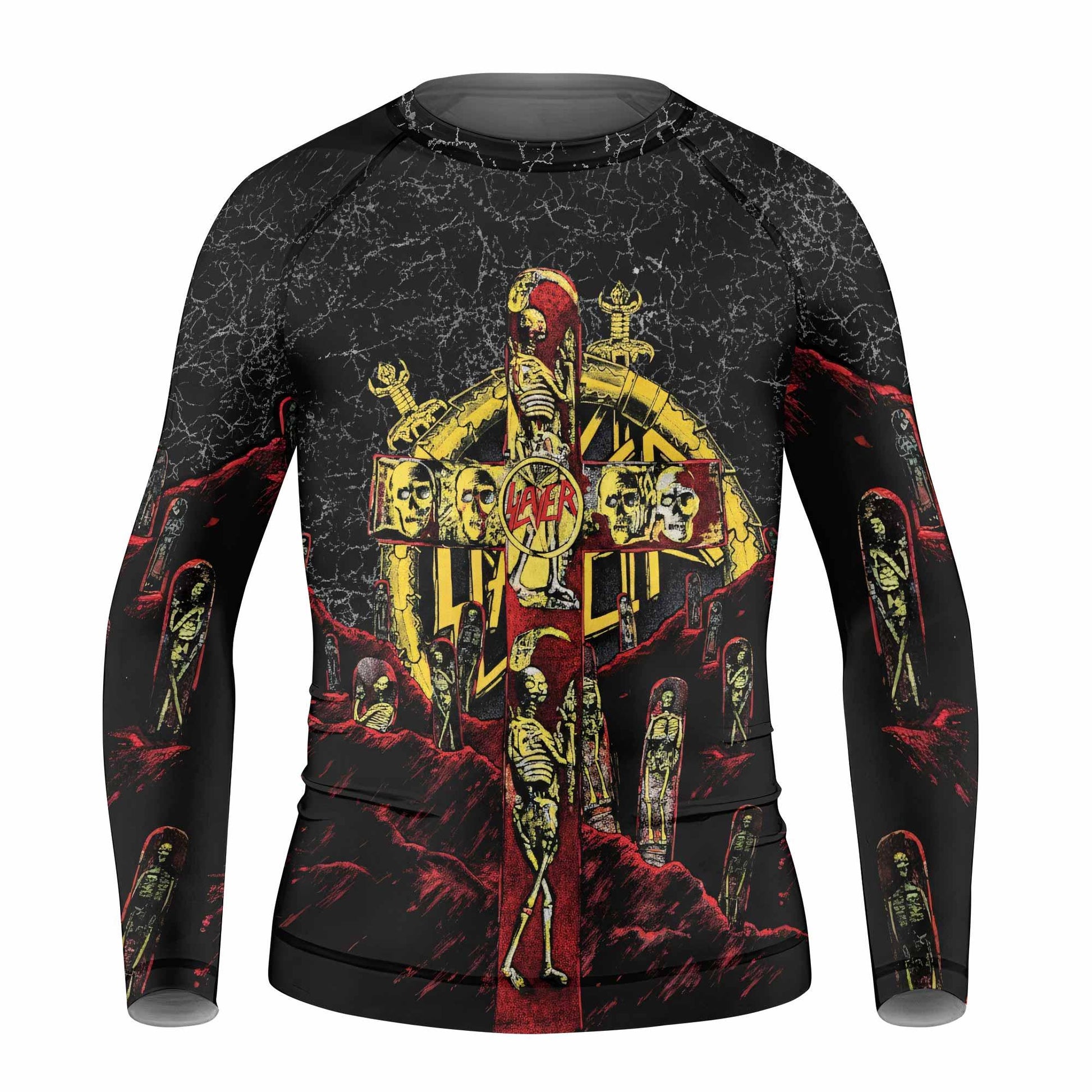 Vintage 1991 Slayer Kids Rash Guard Long Sleeve - front view mockup