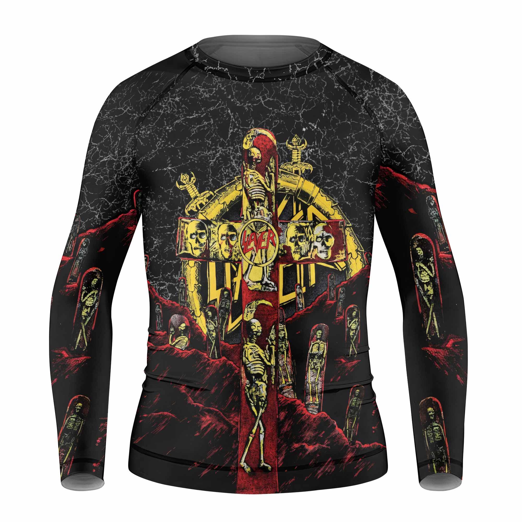 Vintage 1991 Slayer Kids Rash Guard Long Sleeve - front view mockup